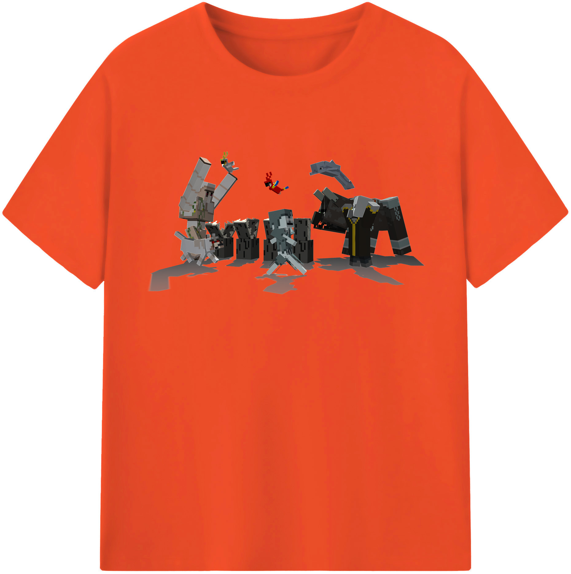 （画像用） マインクラフト ブロックの世界 Minecraft MC Block world 綿100％半袖Tシャツ（フロントプリント）