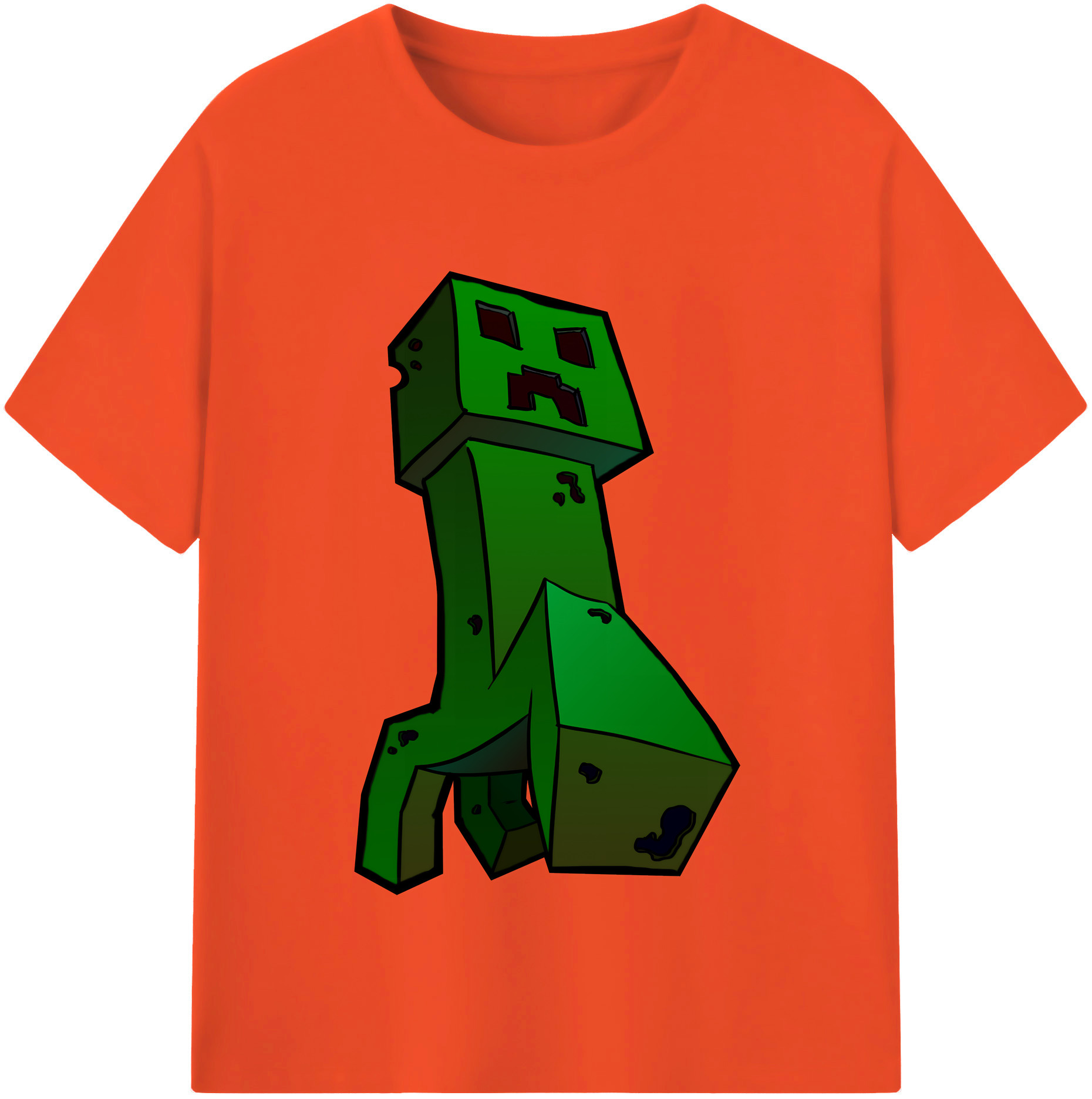 （画像用） マインクラフト ブロックの世界 Minecraft MC Block world 綿100％半袖Tシャツ（フロントプリント）