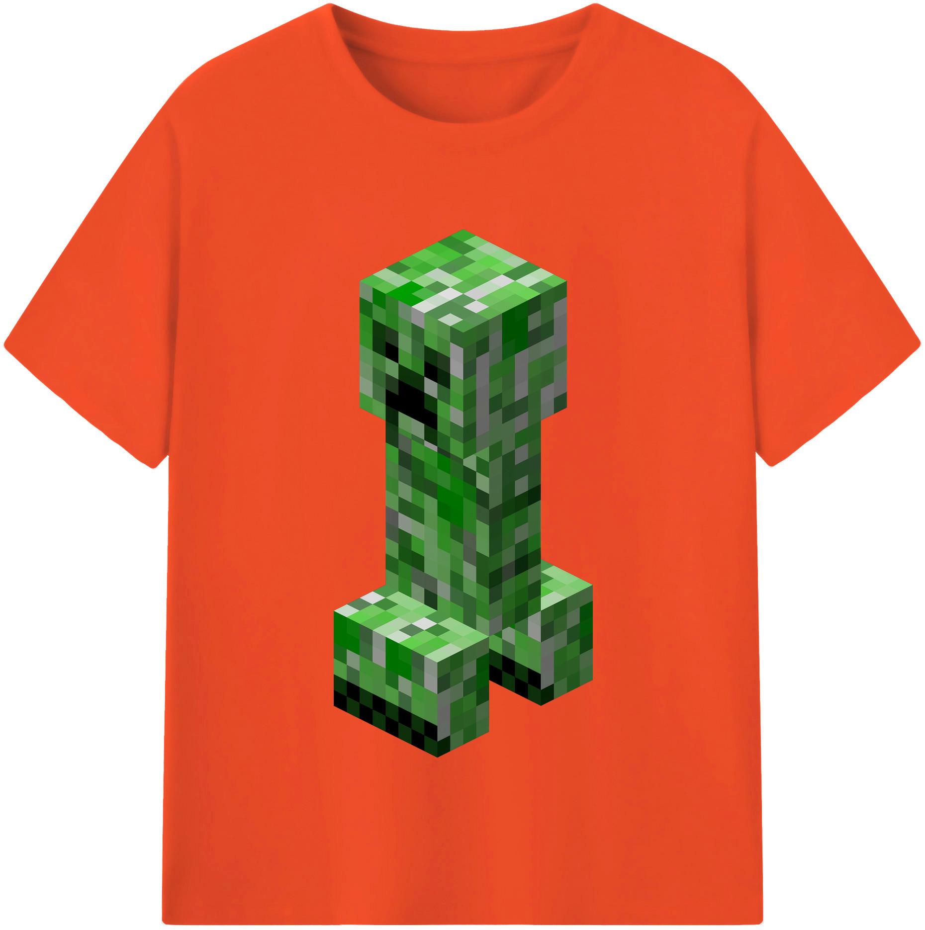 （画像用） マインクラフト ブロックの世界 Minecraft MC Block world 綿100％半袖Tシャツ（フロントプリント）