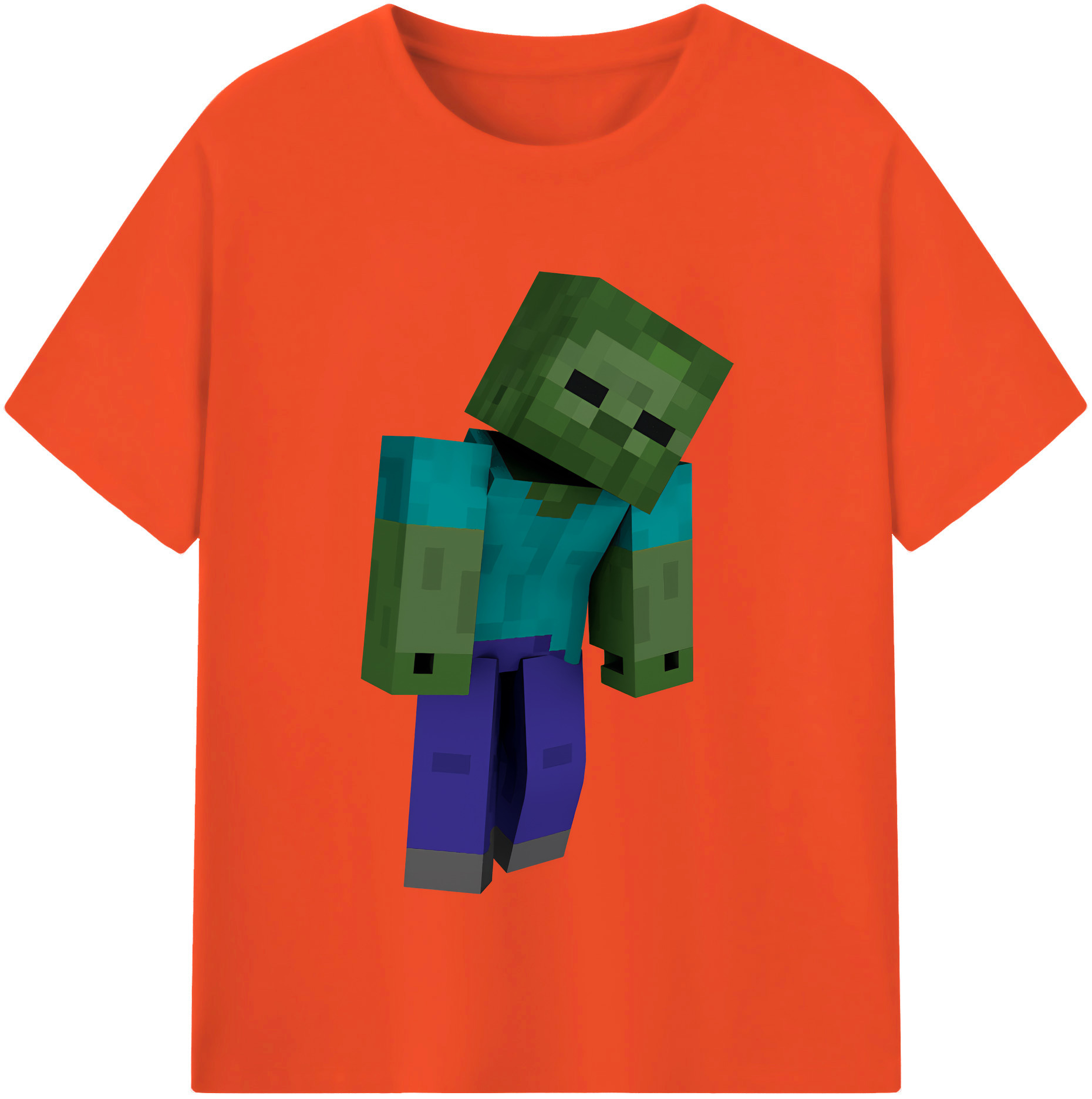 （画像用） マインクラフト ブロックの世界 Minecraft MC Block world 綿100％半袖Tシャツ（フロントプリント）