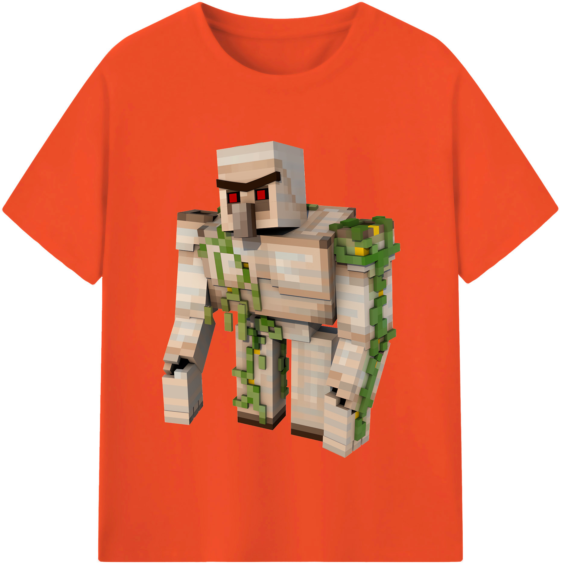（画像用） マインクラフト ブロックの世界 Minecraft MC Block world 綿100％半袖Tシャツ（フロントプリント）
