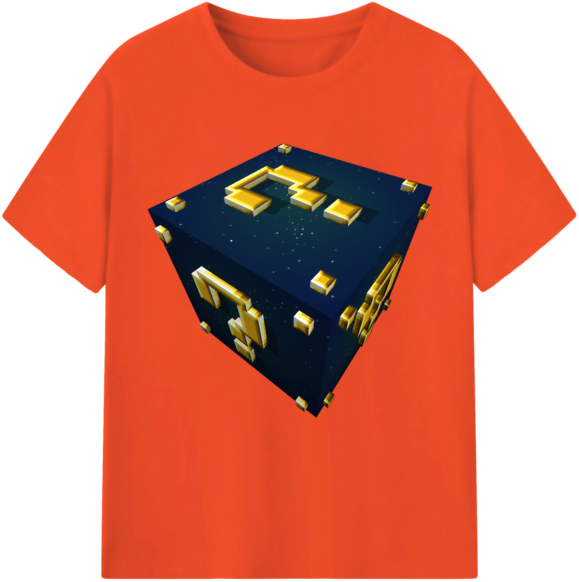 （画像用） マインクラフト ブロックの世界 Minecraft MC Block world 綿100％半袖Tシャツ（フロントプリント）