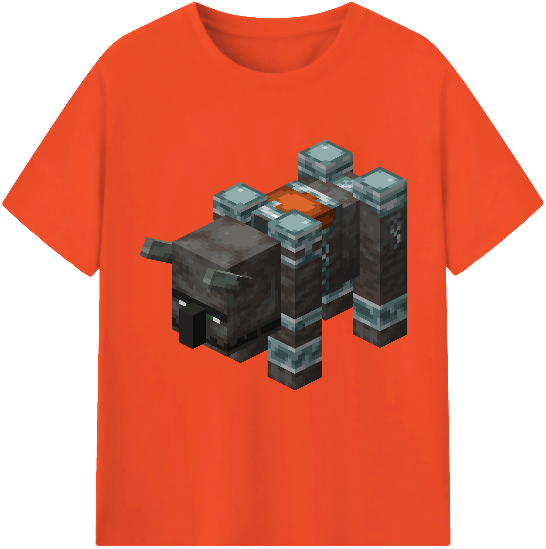 （画像用） マインクラフト ブロックの世界 Minecraft MC Block world 綿100％半袖Tシャツ（フロントプリント）