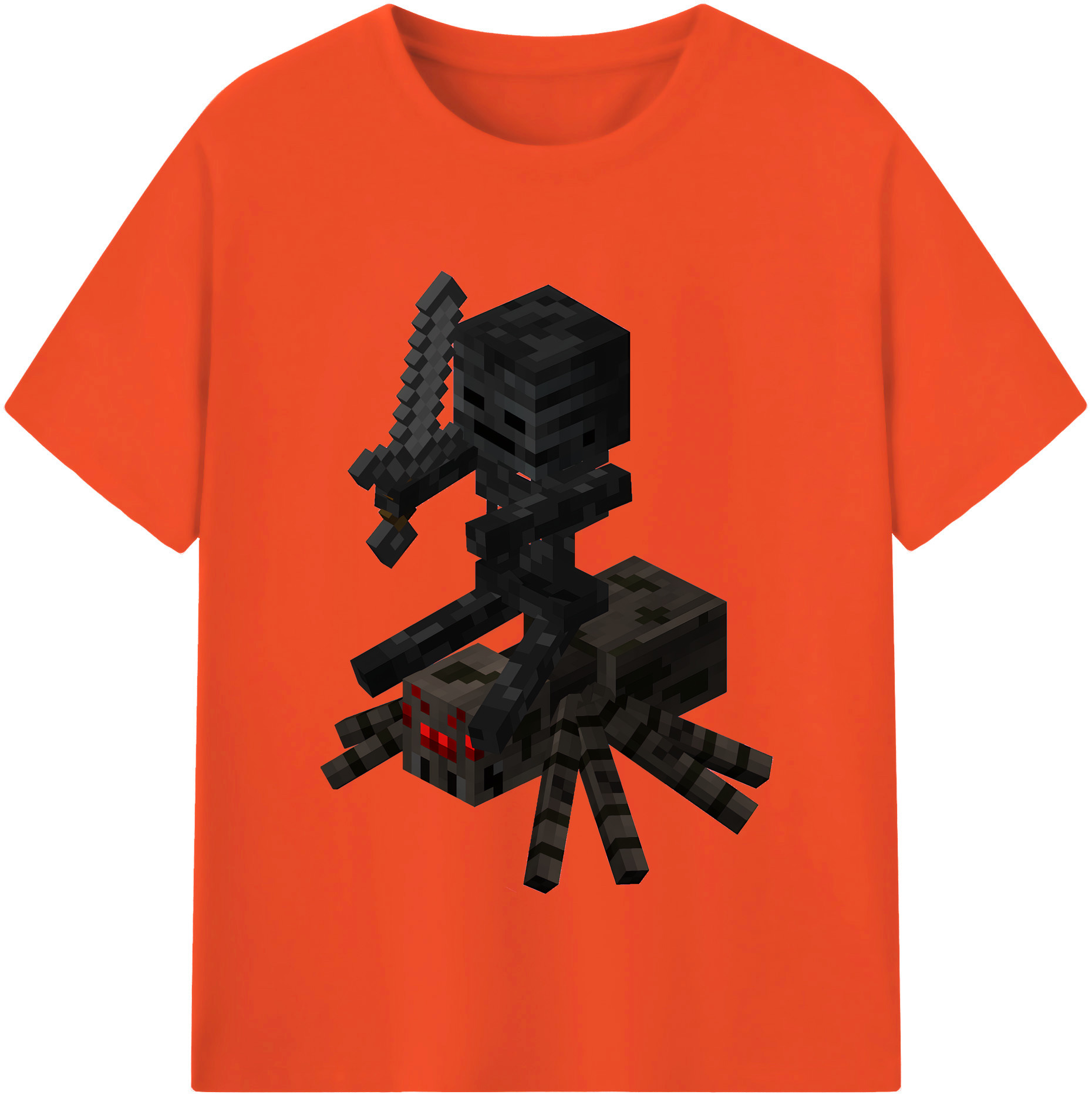 （画像用） マインクラフト ブロックの世界 Minecraft MC Block world 綿100％半袖Tシャツ（フロントプリント）