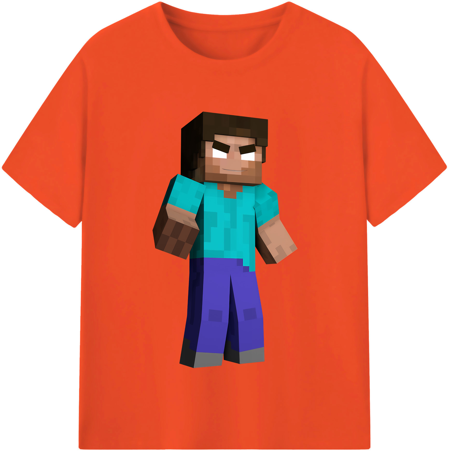 （画像用） マインクラフト ブロックの世界 Minecraft MC Block world 綿100％半袖Tシャツ（フロントプリント）