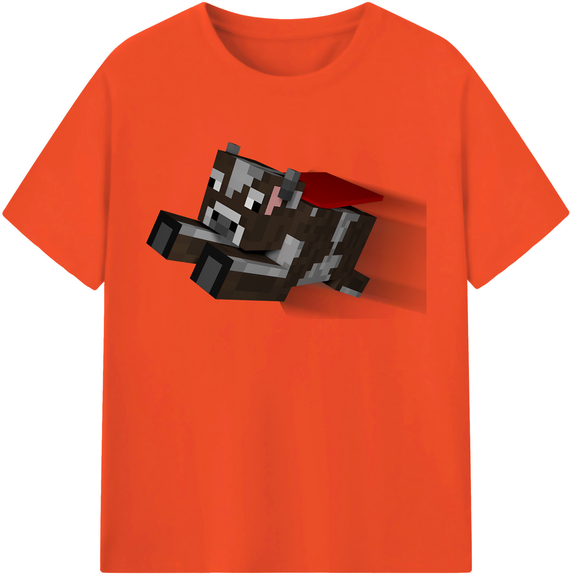 （画像用） マインクラフト ブロックの世界 Minecraft MC Block world 綿100％半袖Tシャツ（フロントプリント）