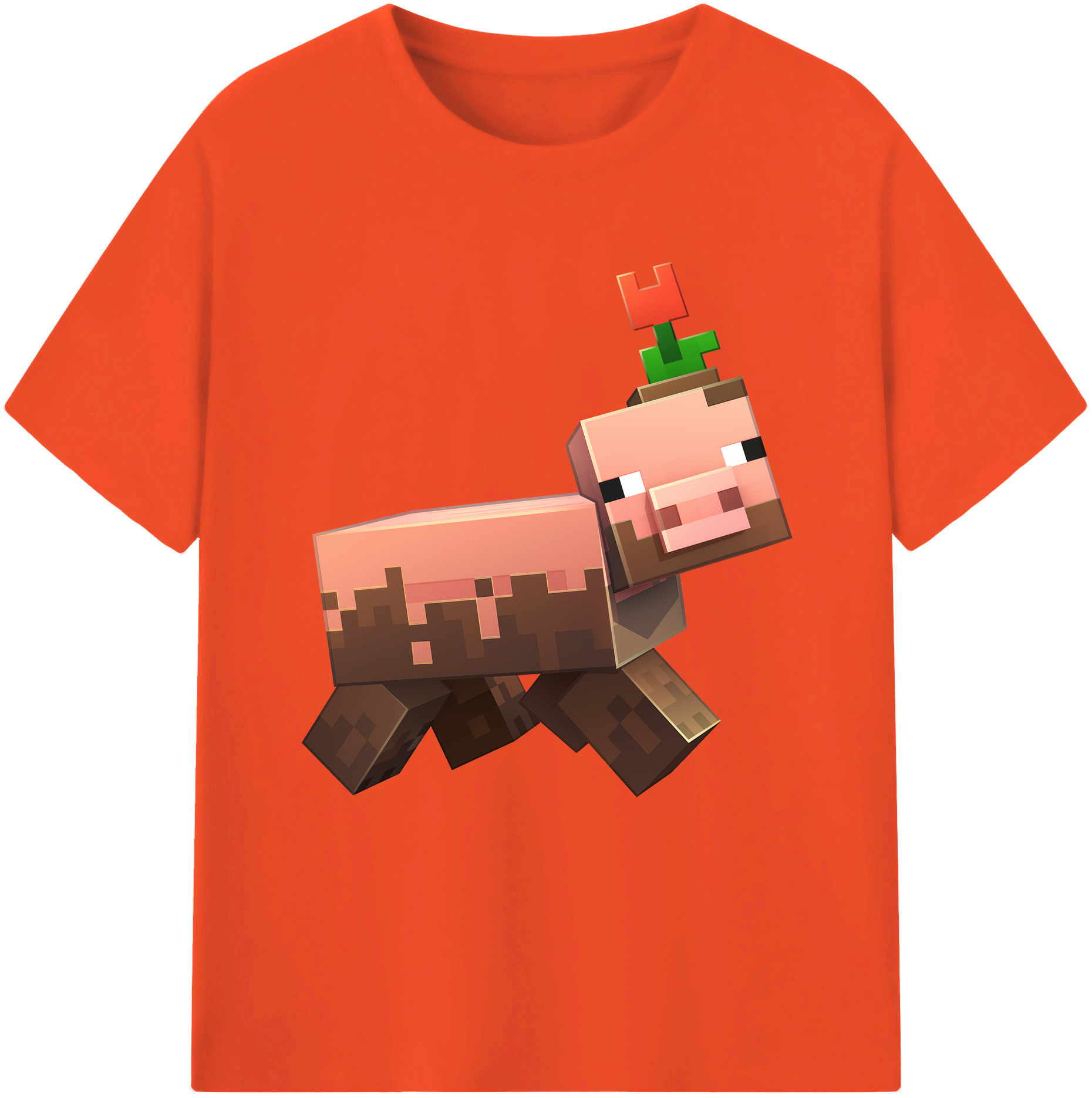（画像用） マインクラフト ブロックの世界 Minecraft MC Block world 綿100％半袖Tシャツ（フロントプリント）