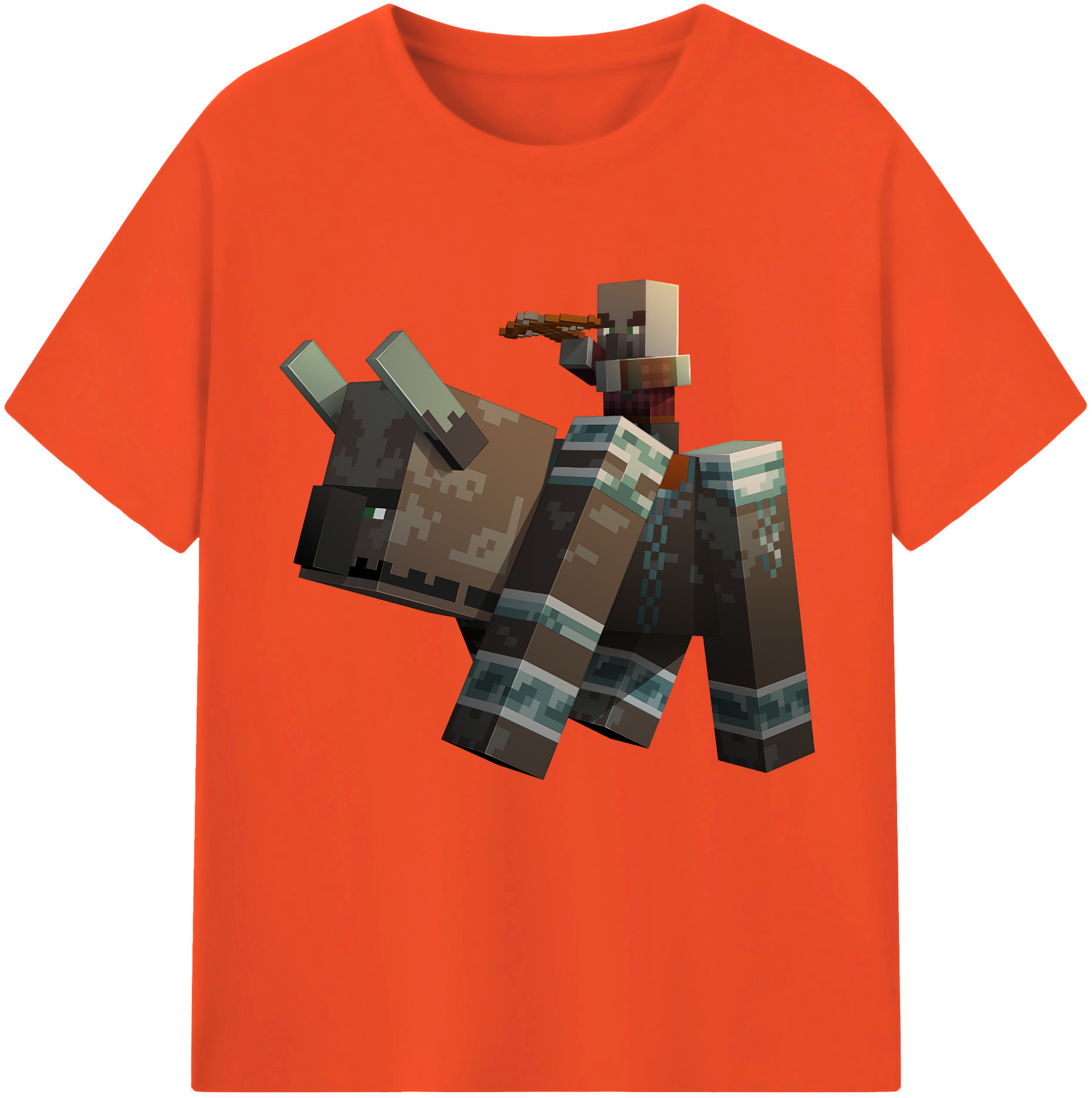 （画像用） マインクラフト ブロックの世界 Minecraft MC Block world 綿100％半袖Tシャツ（フロントプリント）
