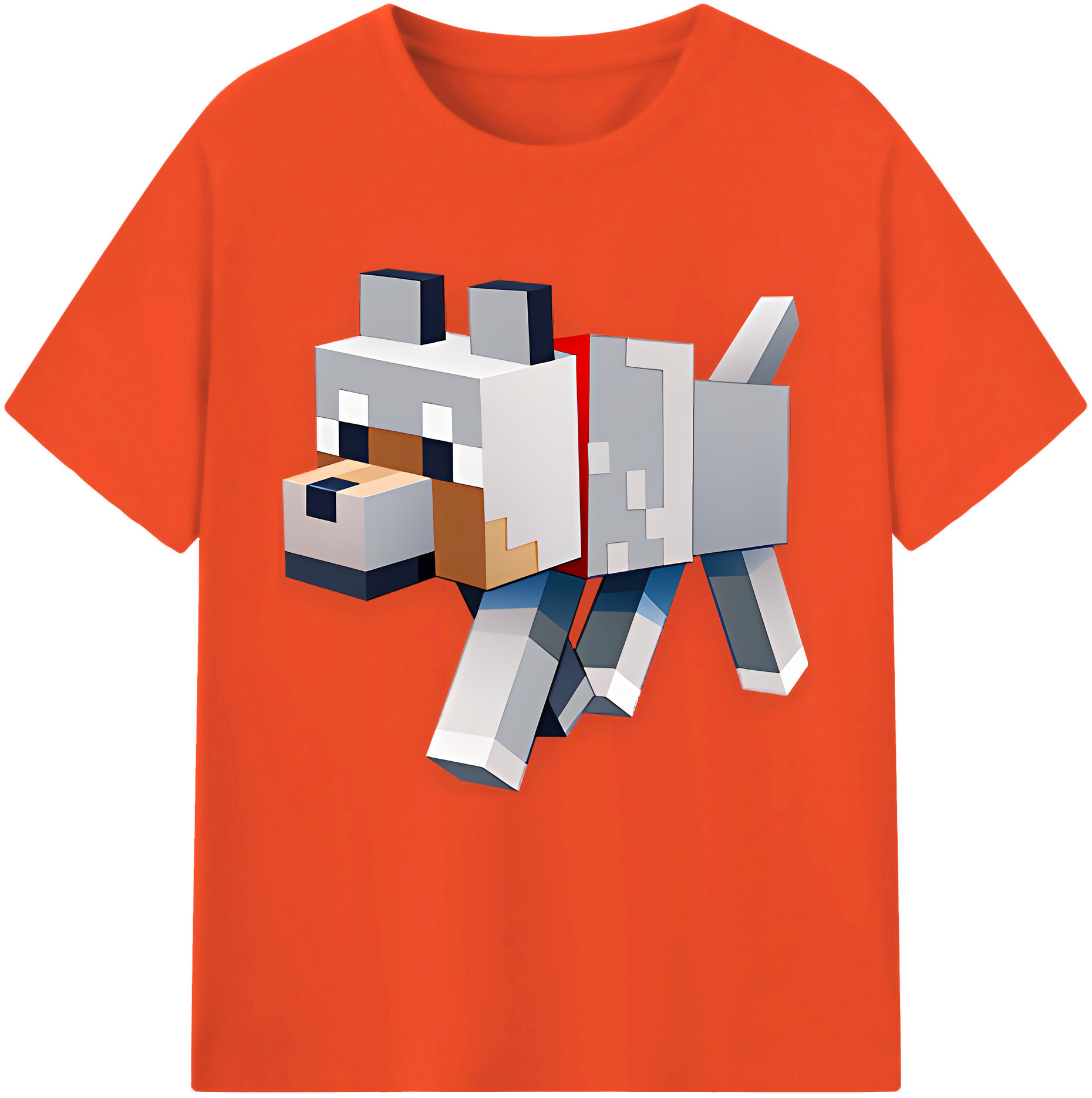 （画像用） マインクラフト ブロックの世界 Minecraft MC Block world 綿100％半袖Tシャツ（フロントプリント）
