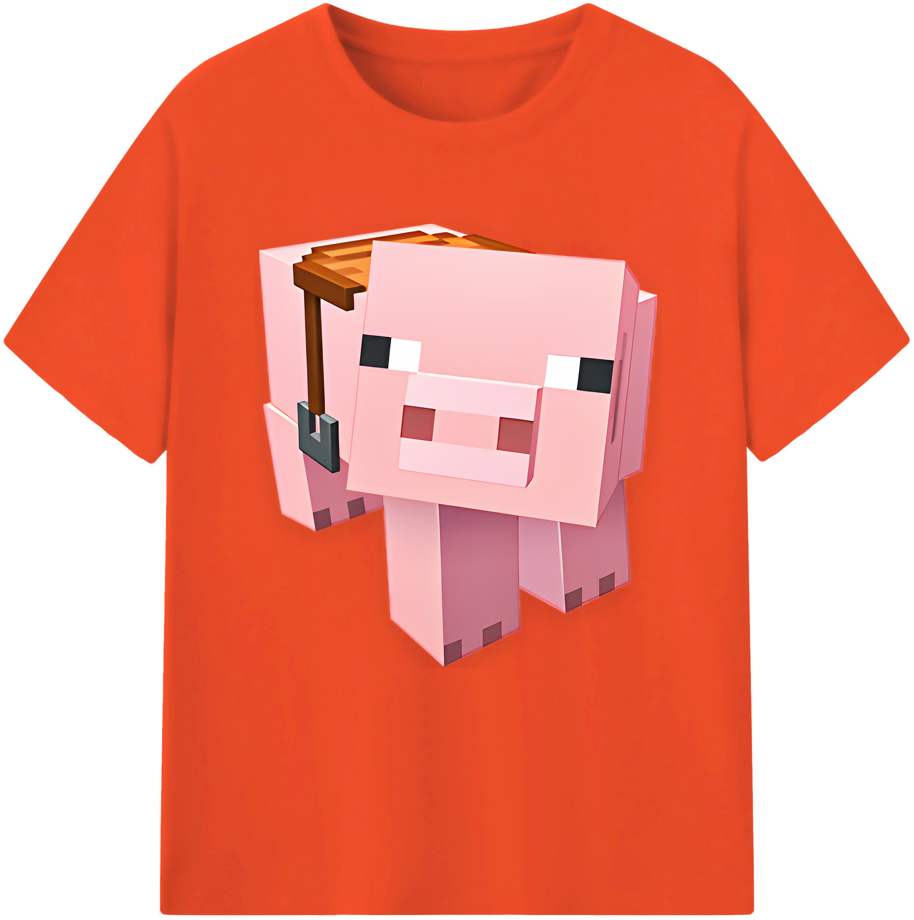 （画像用） マインクラフト ブロックの世界 Minecraft MC Block world 綿100％半袖Tシャツ（フロントプリント）