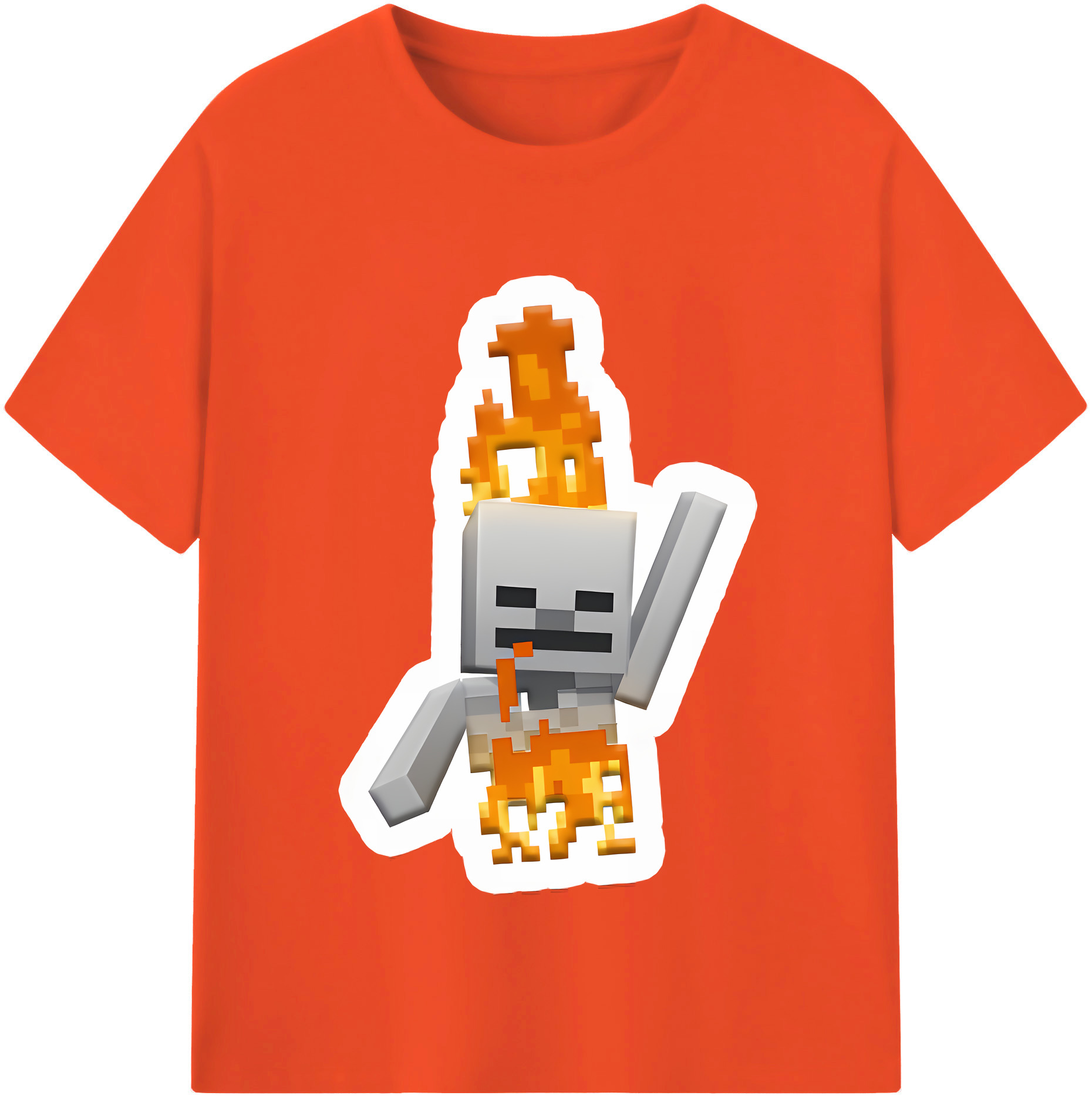 （画像用） マインクラフト ブロックの世界 Minecraft MC Block world 綿100％半袖Tシャツ（フロントプリント）