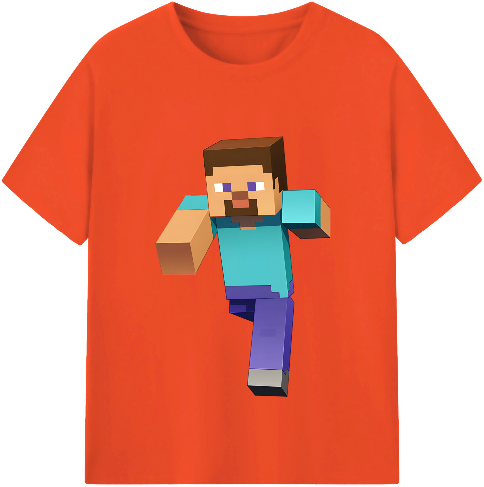 （画像用） マインクラフト ブロックの世界 Minecraft MC Block world 綿100％半袖Tシャツ（フロントプリント）