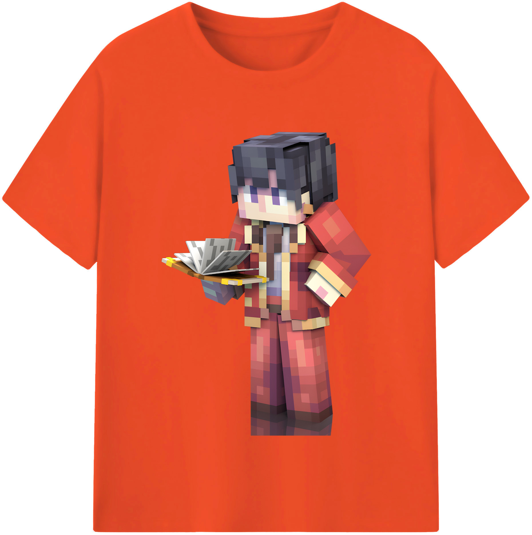 （画像用） マインクラフト ブロックの世界 Minecraft MC Block world 綿100％半袖Tシャツ（フロントプリント）