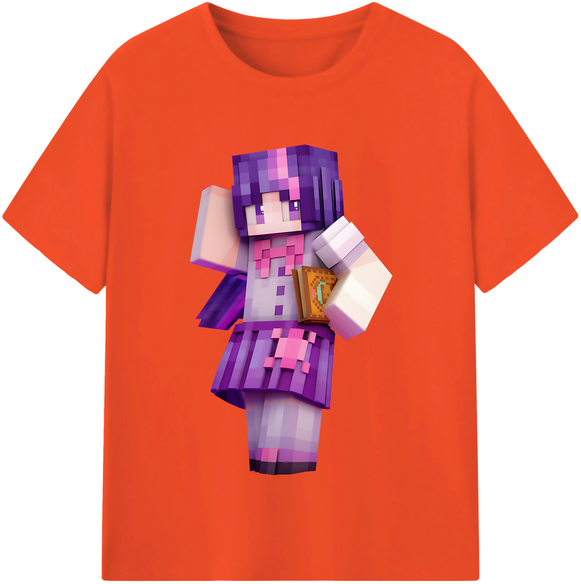（画像用） マインクラフト ブロックの世界 Minecraft MC Block world 綿100％半袖Tシャツ（フロントプリント）