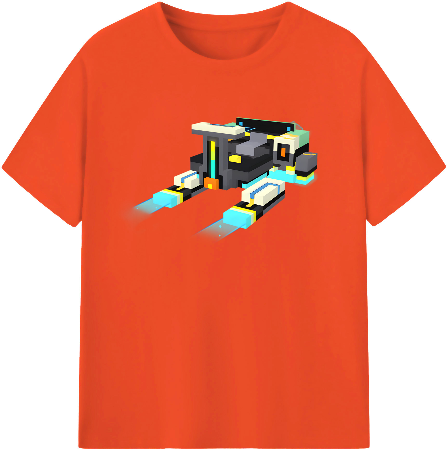 （画像用） マインクラフト ブロックの世界 Minecraft MC Block world 綿100％半袖Tシャツ（フロントプリント）