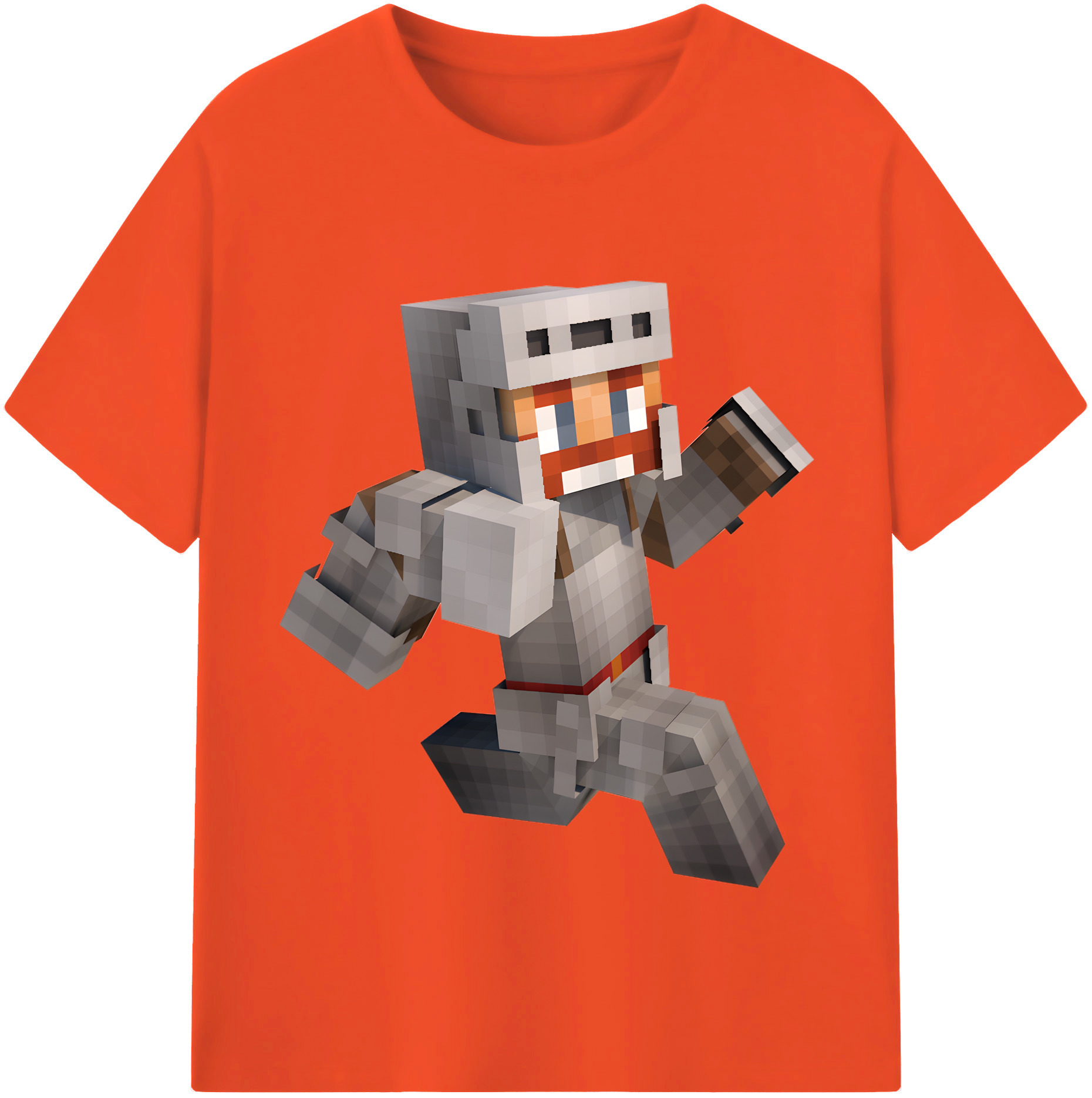 （画像用） マインクラフト ブロックの世界 Minecraft MC Block world 綿100％半袖Tシャツ（フロントプリント）