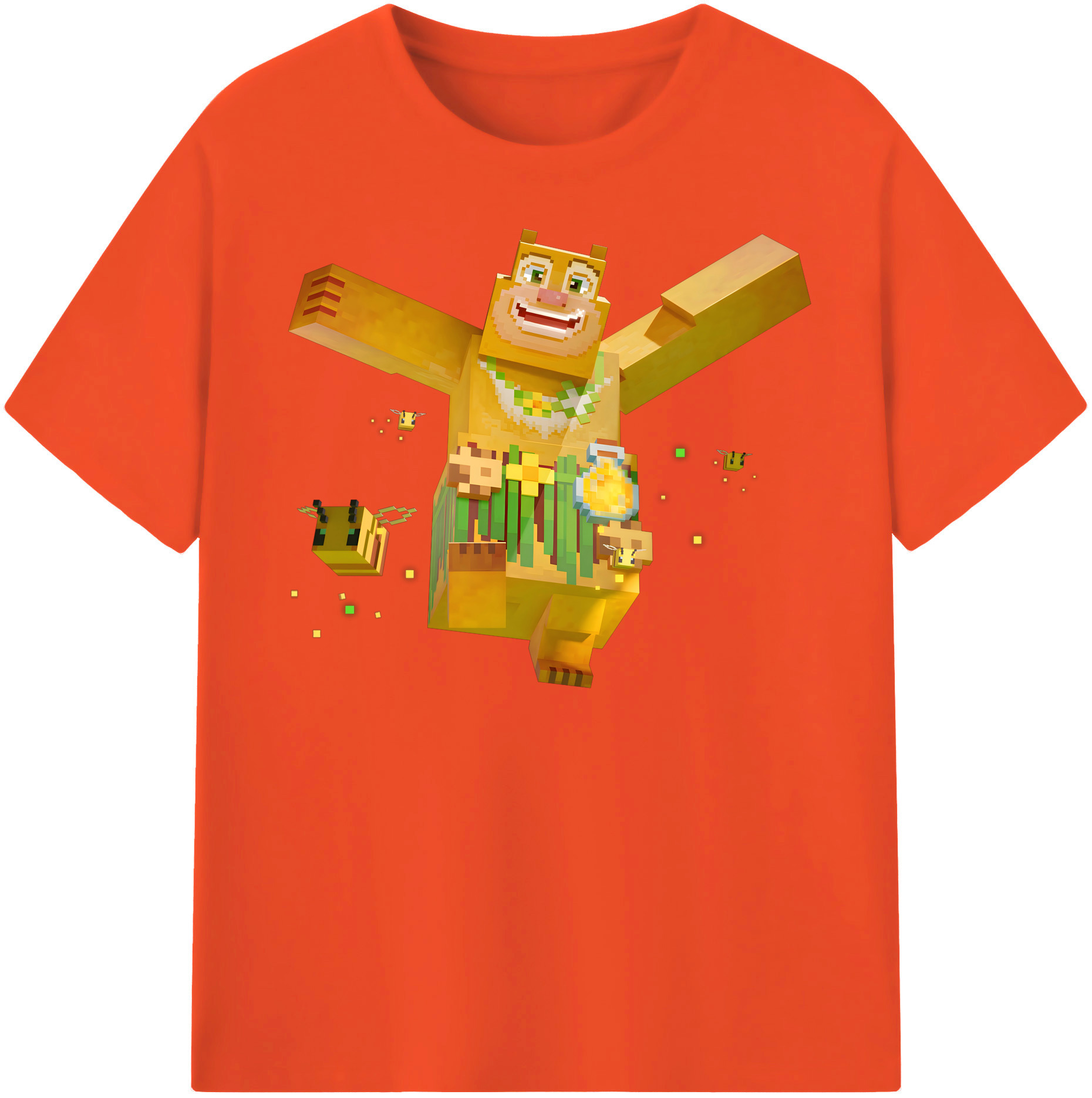 （画像用） マインクラフト ブロックの世界 Minecraft MC Block world 綿100％半袖Tシャツ（フロントプリント）