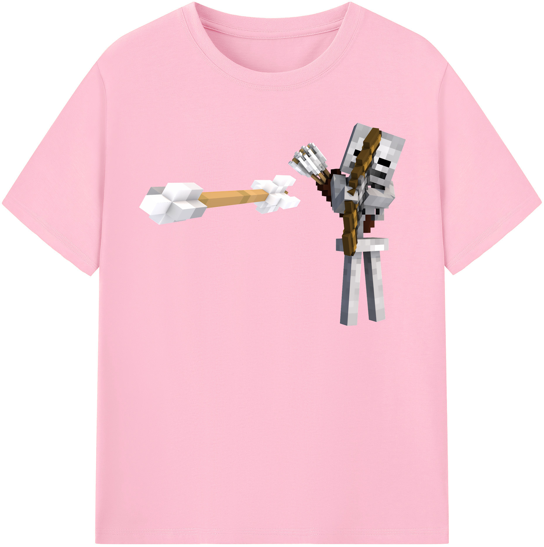 （画像用） マインクラフト ブロックの世界 Minecraft MC Block world 綿100％半袖Tシャツ（フロントプリント）