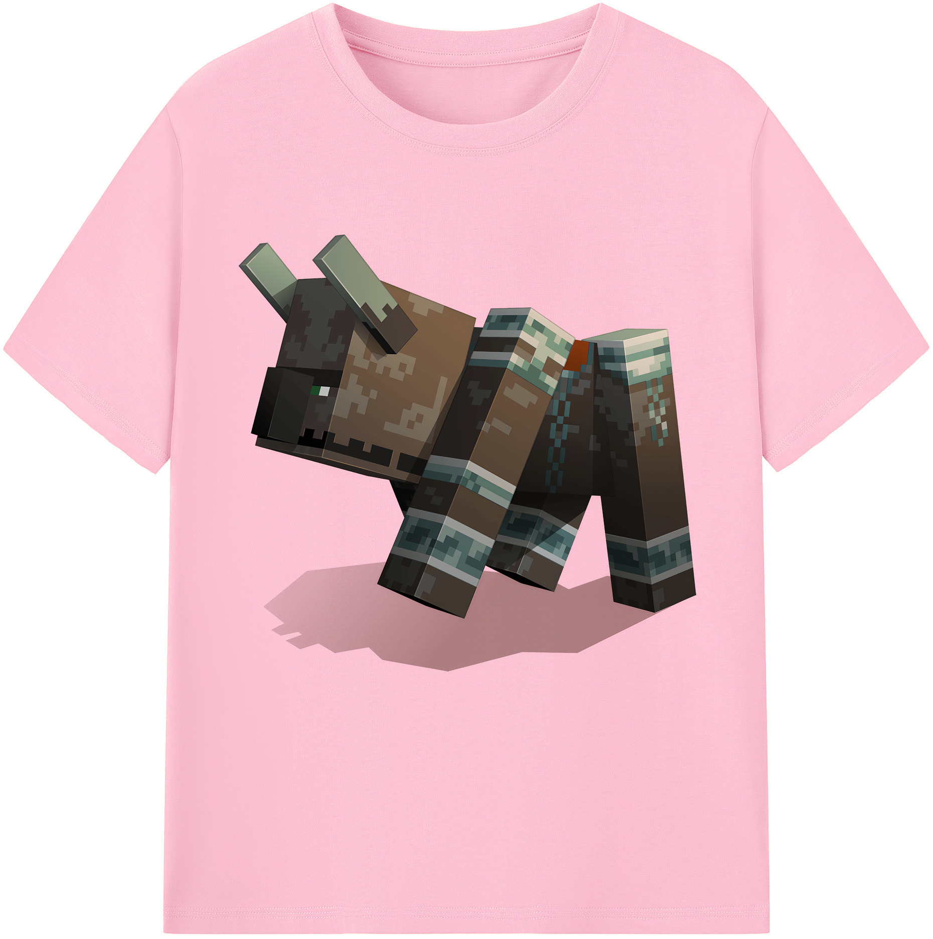 （画像用） マインクラフト ブロックの世界 Minecraft MC Block world 綿100％半袖Tシャツ（フロントプリント）
