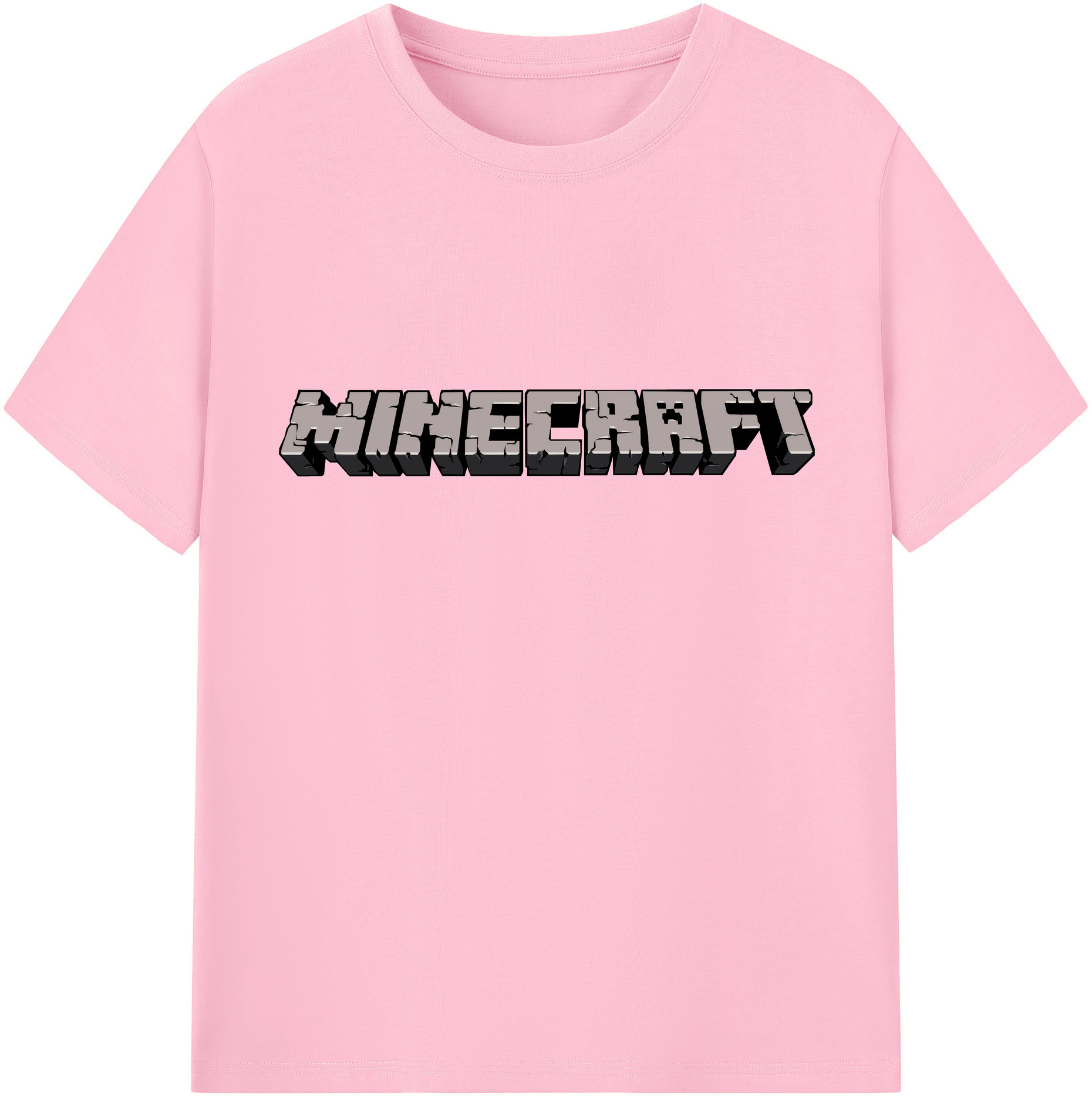 （画像用） マインクラフト ブロックの世界 Minecraft MC Block world 綿100％半袖Tシャツ（フロントプリント）