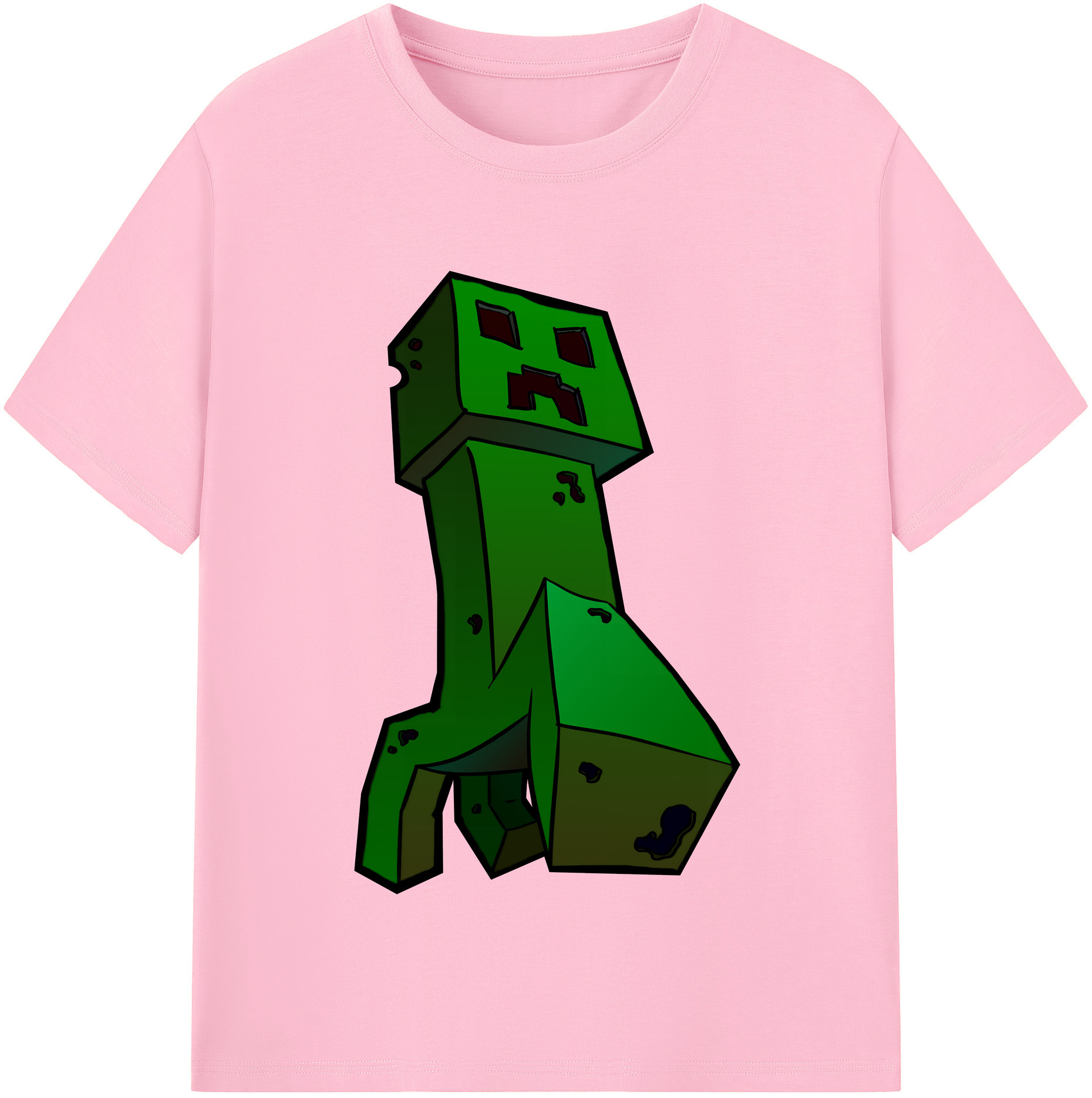 （画像用） マインクラフト ブロックの世界 Minecraft MC Block world 綿100％半袖Tシャツ（フロントプリント）