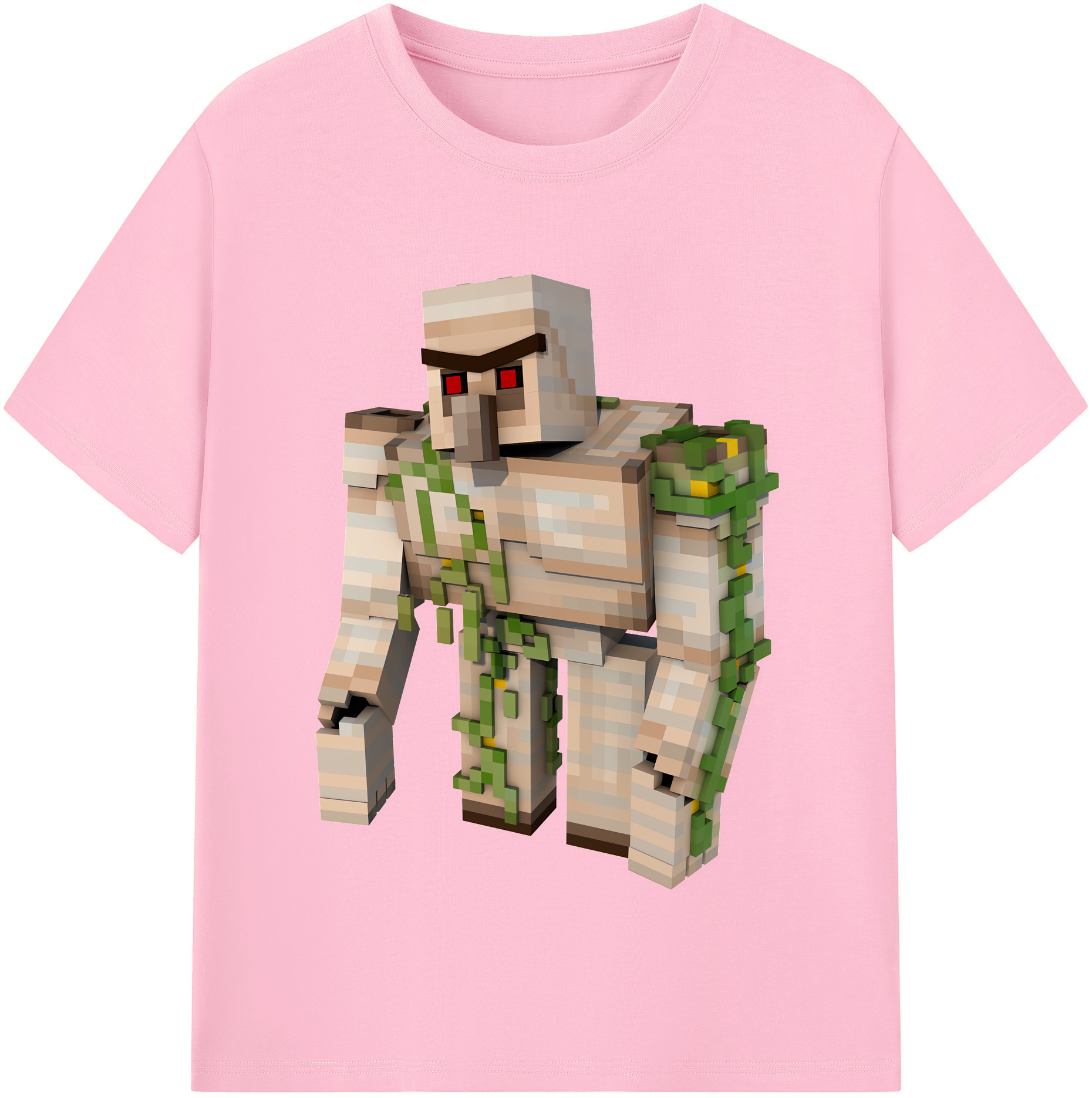 （画像用） マインクラフト ブロックの世界 Minecraft MC Block world 綿100％半袖Tシャツ（フロントプリント）