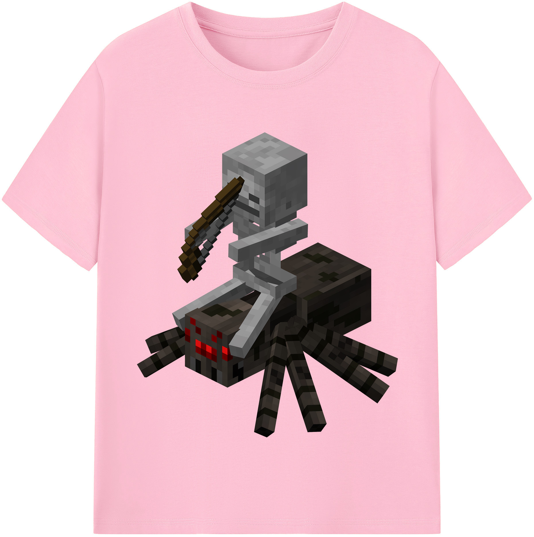 （画像用） マインクラフト ブロックの世界 Minecraft MC Block world 綿100％半袖Tシャツ（フロントプリント）
