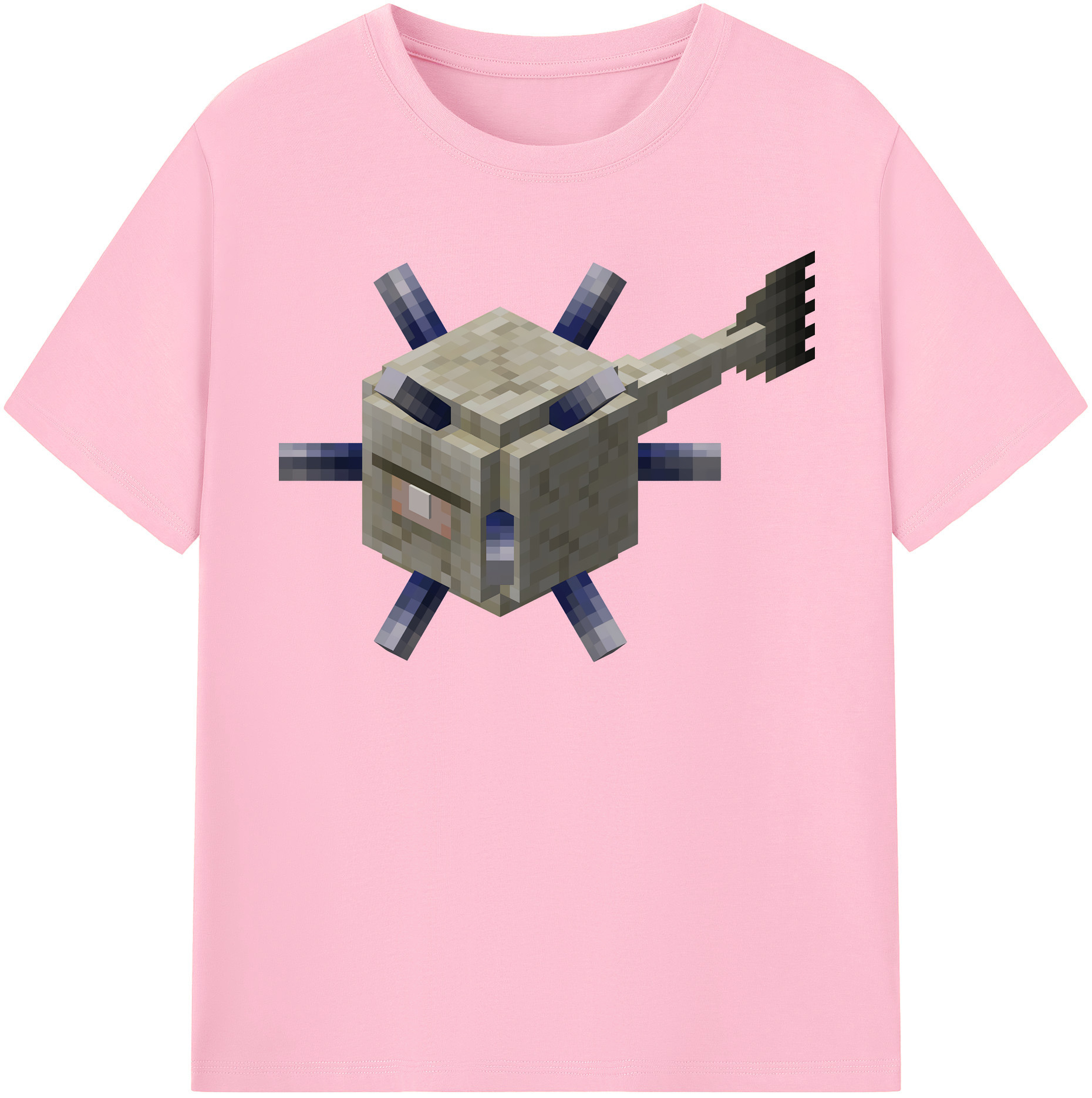 （画像用） マインクラフト ブロックの世界 Minecraft MC Block world 綿100％半袖Tシャツ（フロントプリント）