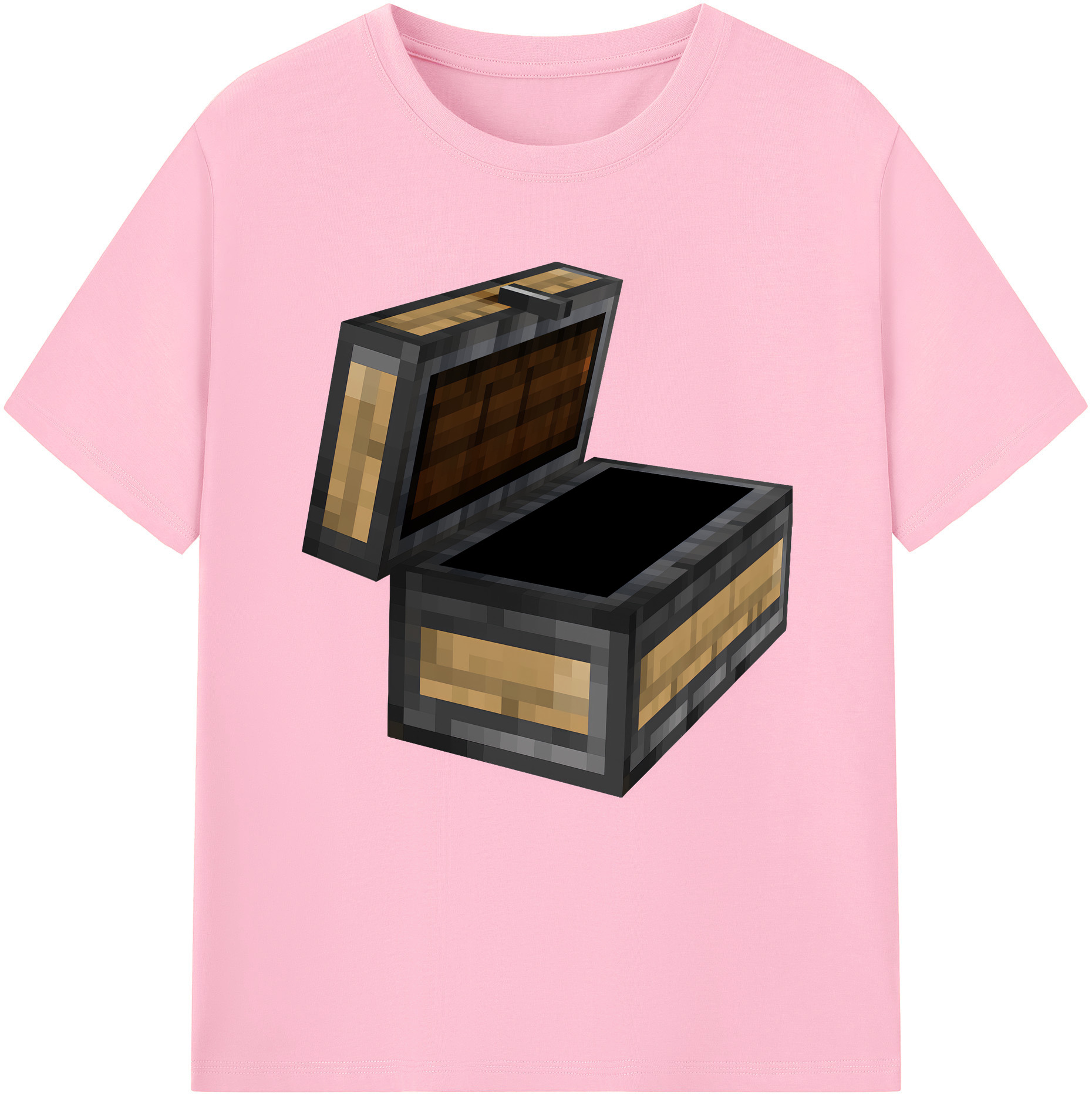 （画像用） マインクラフト ブロックの世界 Minecraft MC Block world 綿100％半袖Tシャツ（フロントプリント）