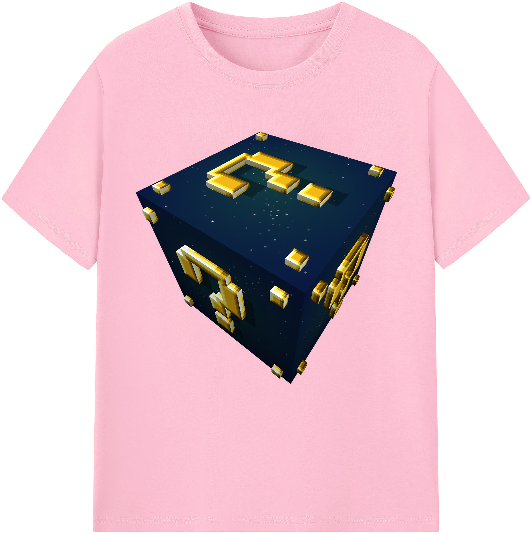 （画像用） マインクラフト ブロックの世界 Minecraft MC Block world 綿100％半袖Tシャツ（フロントプリント）