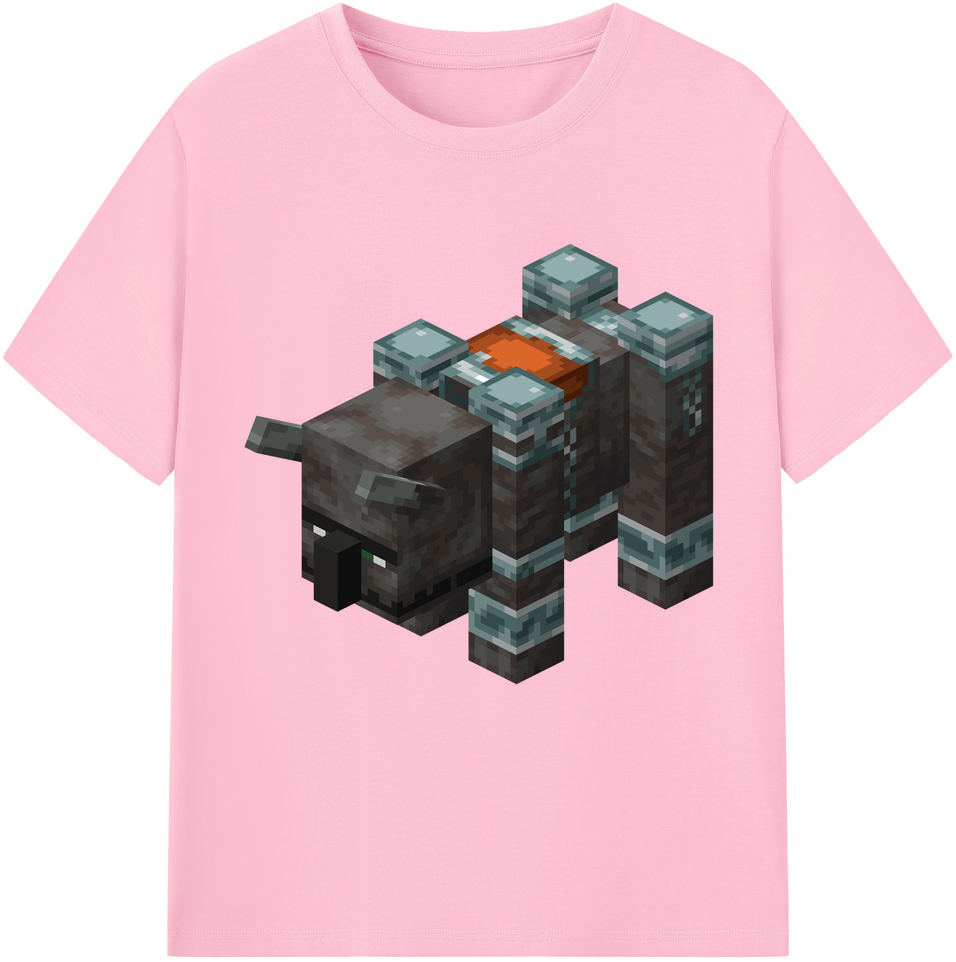 （画像用） マインクラフト ブロックの世界 Minecraft MC Block world 綿100％半袖Tシャツ（フロントプリント）