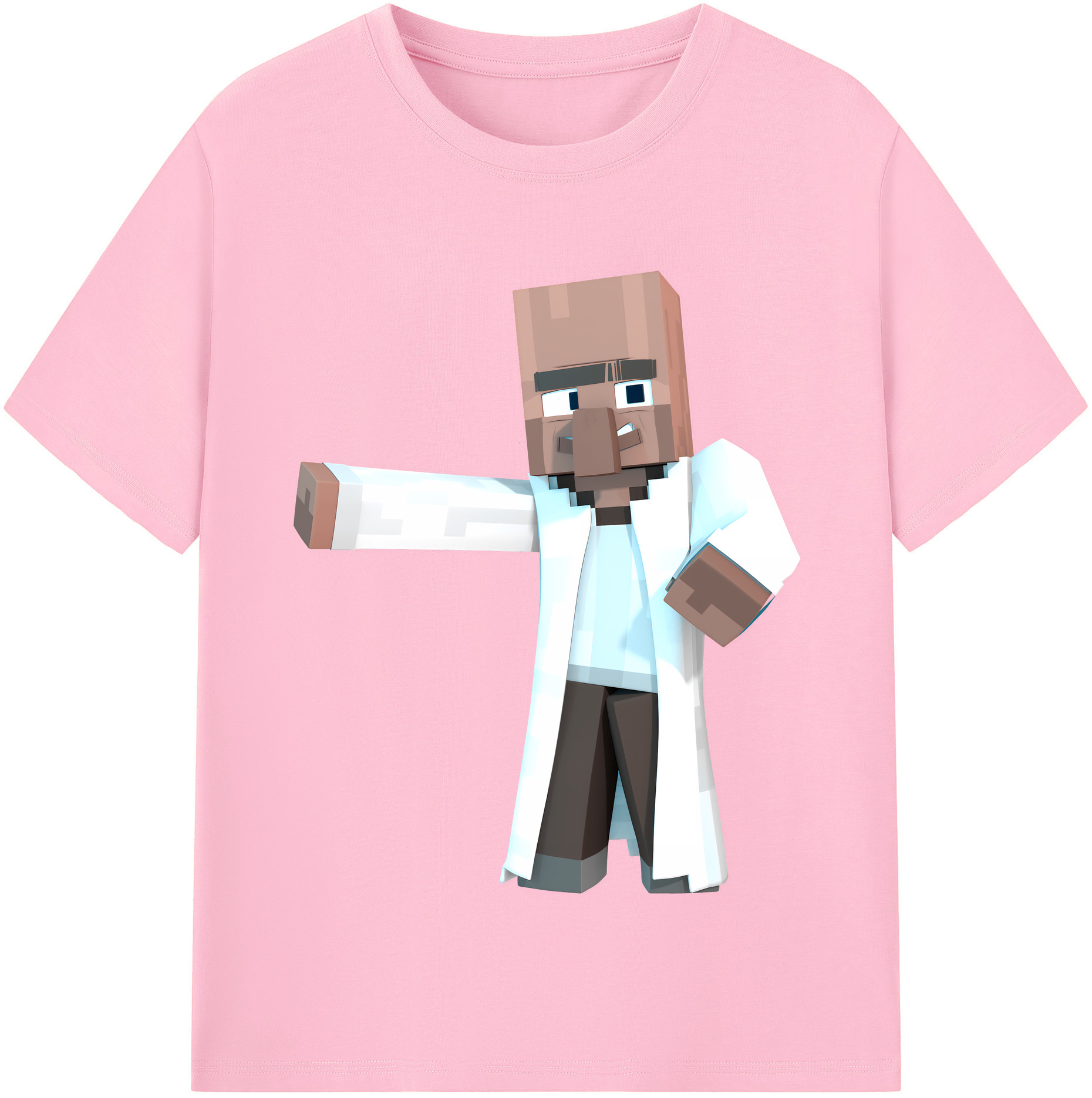 （画像用） マインクラフト ブロックの世界 Minecraft MC Block world 綿100％半袖Tシャツ（フロントプリント）