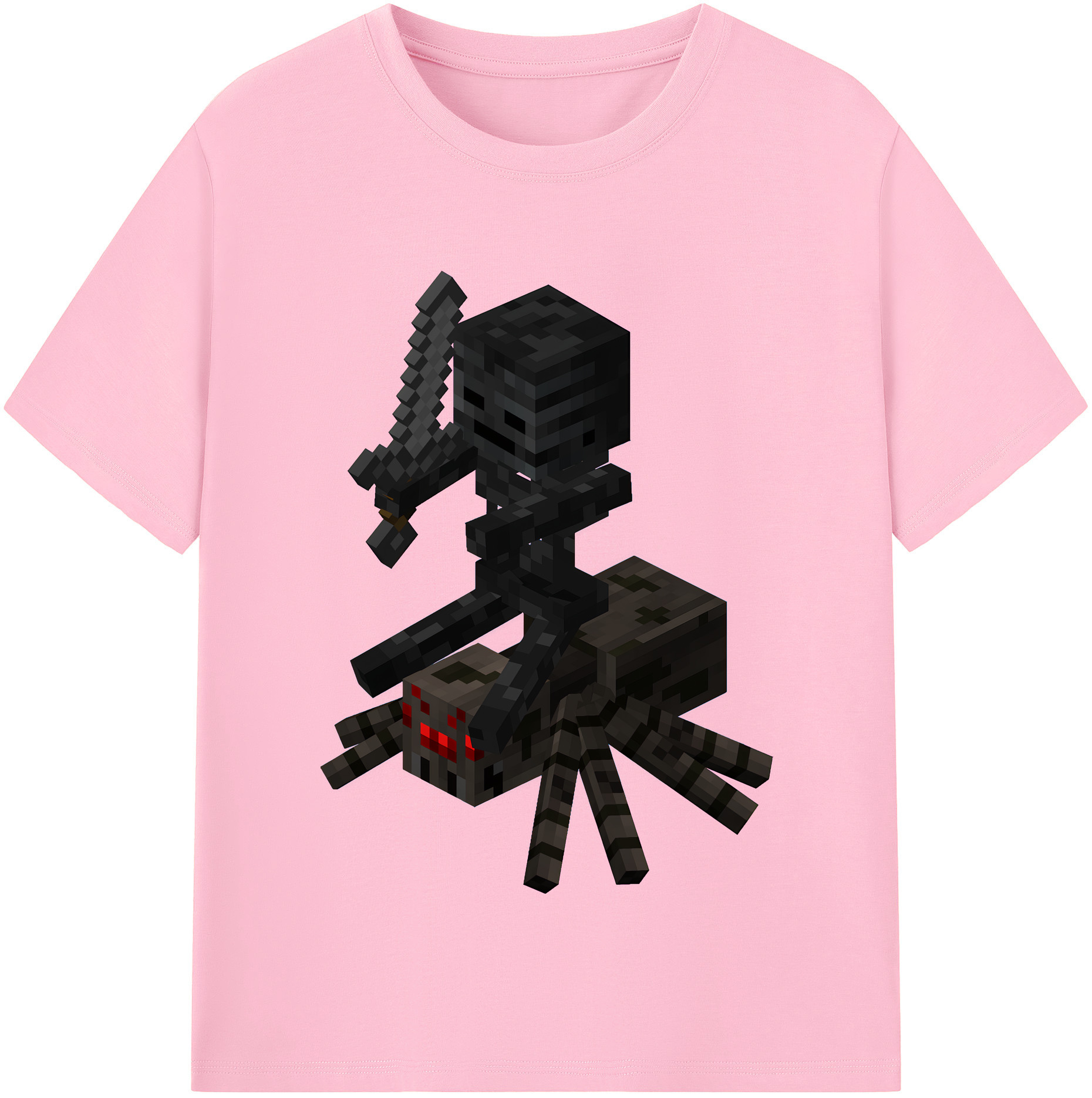 （画像用） マインクラフト ブロックの世界 Minecraft MC Block world 綿100％半袖Tシャツ（フロントプリント）
