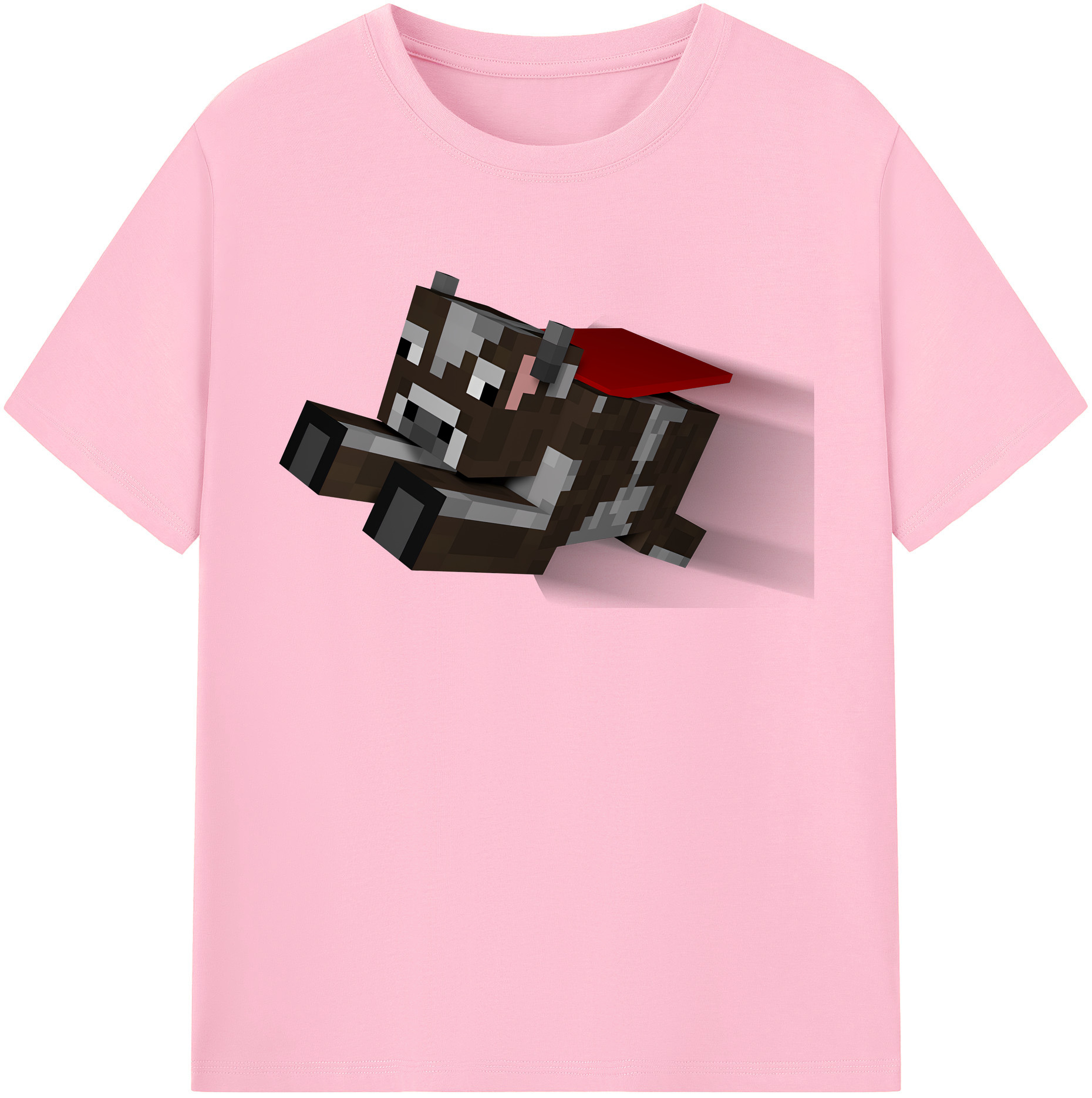 （画像用） マインクラフト ブロックの世界 Minecraft MC Block world 綿100％半袖Tシャツ（フロントプリント）