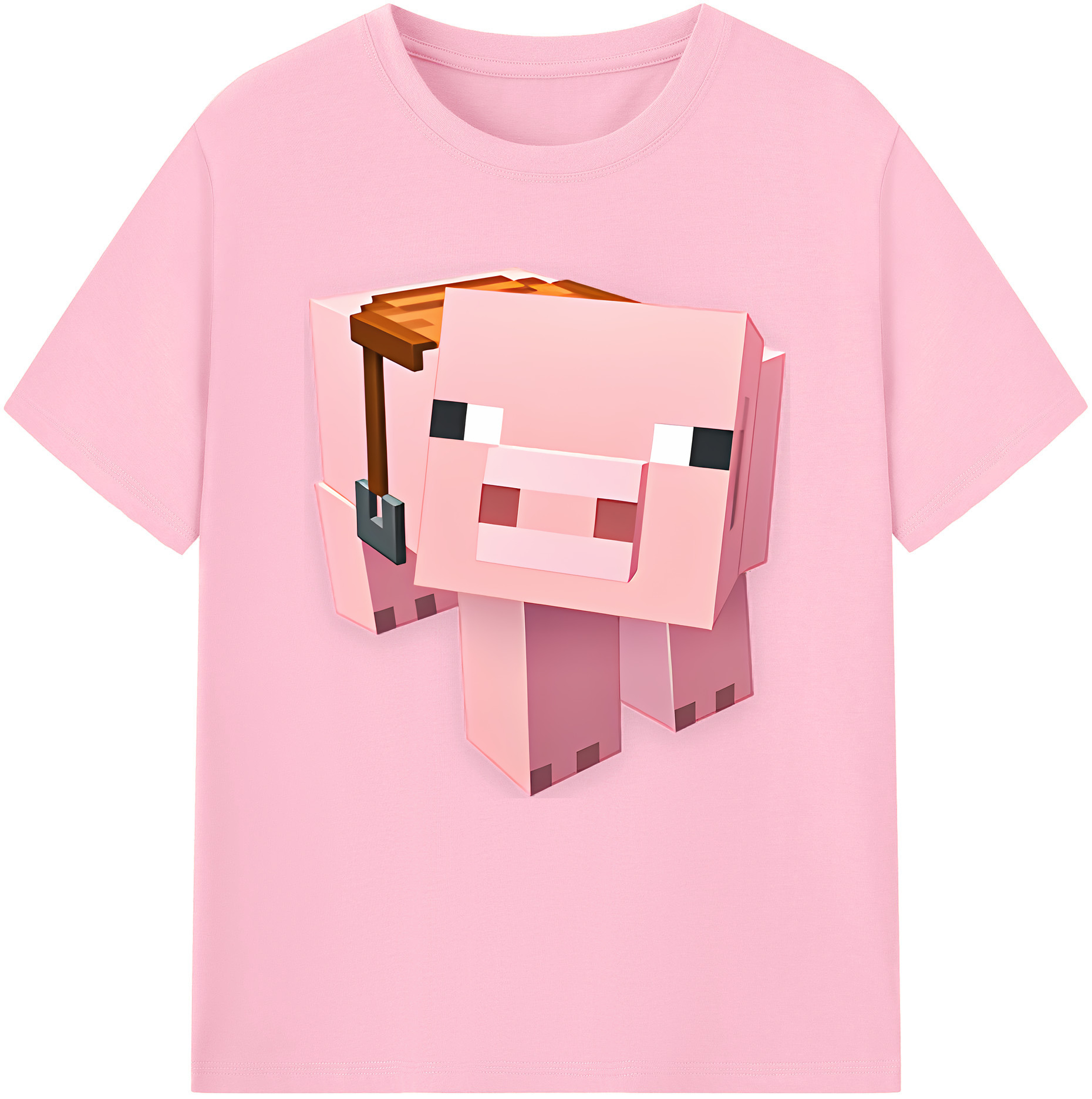 （画像用） マインクラフト ブロックの世界 Minecraft MC Block world 綿100％半袖Tシャツ（フロントプリント）