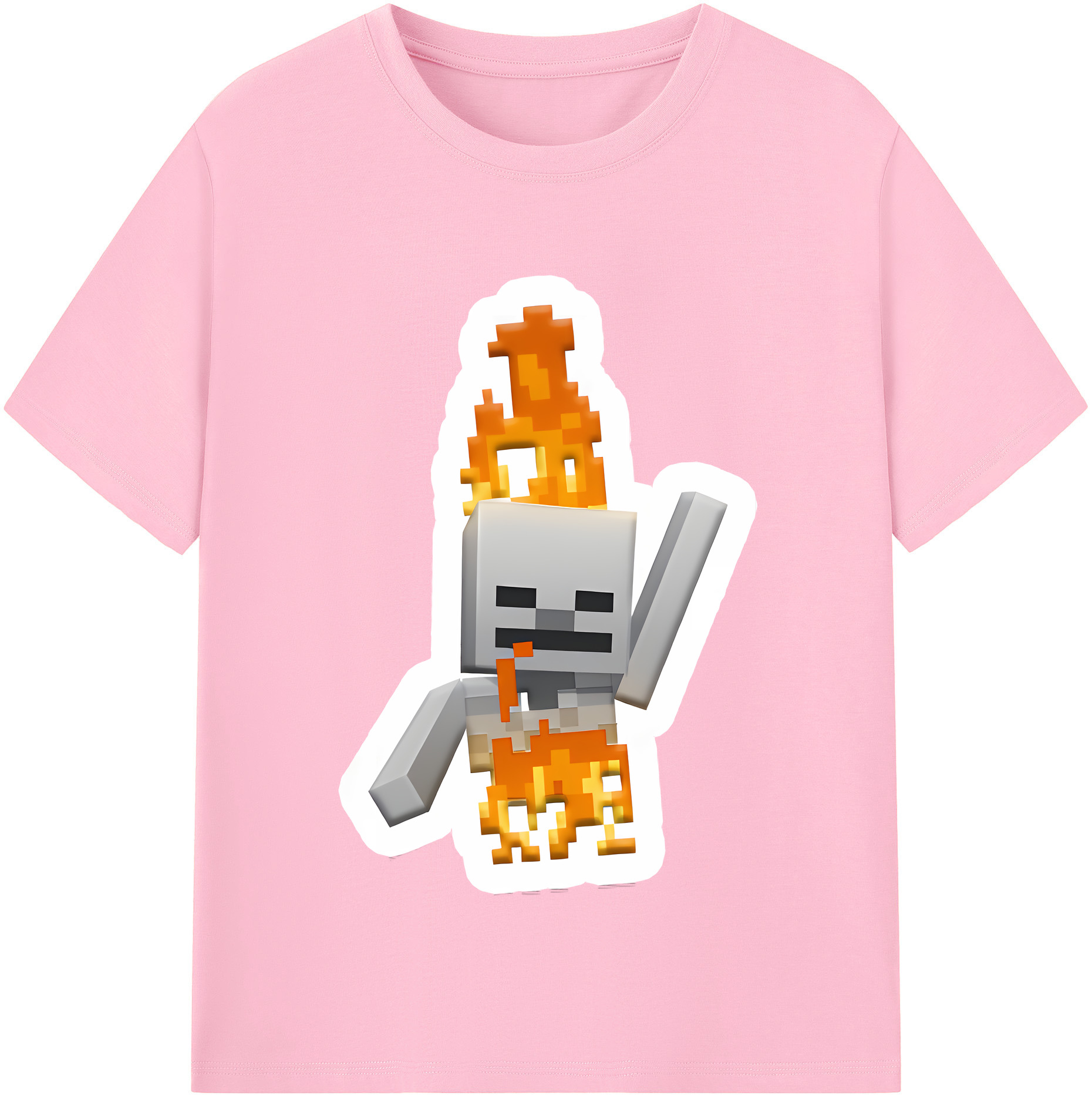 （画像用） マインクラフト ブロックの世界 Minecraft MC Block world 綿100％半袖Tシャツ（フロントプリント）