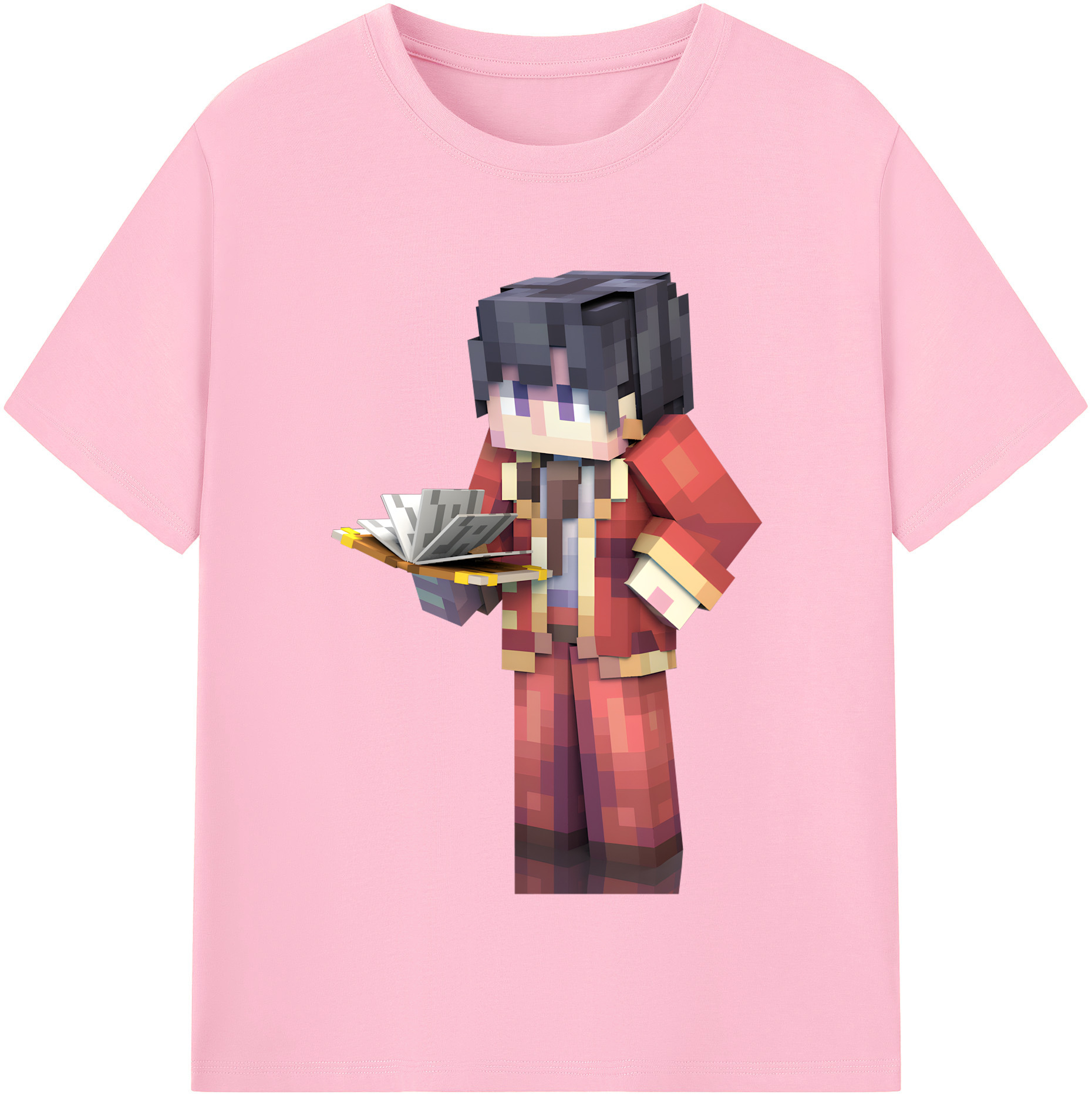 （画像用） マインクラフト ブロックの世界 Minecraft MC Block world 綿100％半袖Tシャツ（フロントプリント）