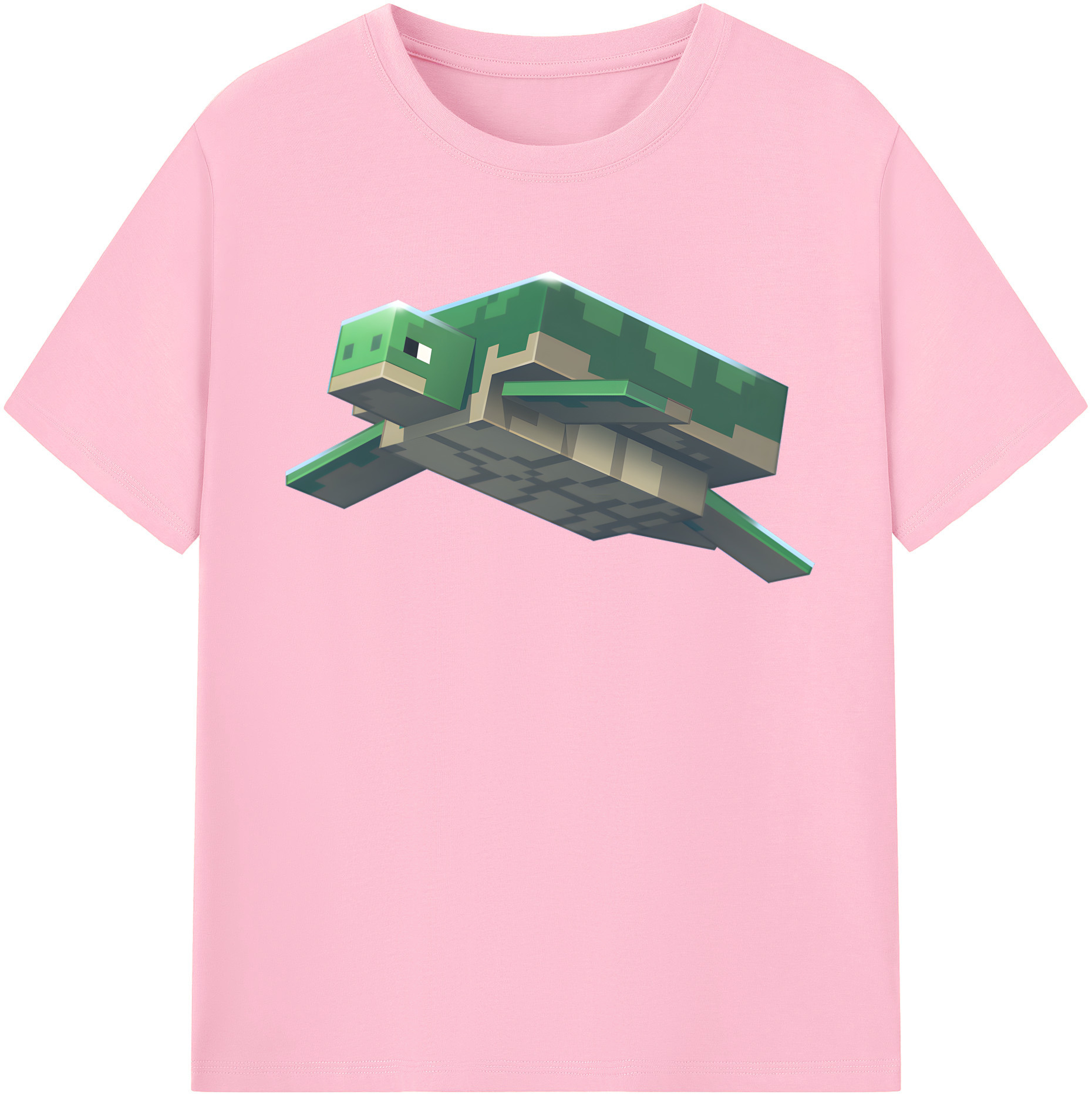（画像用） マインクラフト ブロックの世界 Minecraft MC Block world 綿100％半袖Tシャツ（フロントプリント）
