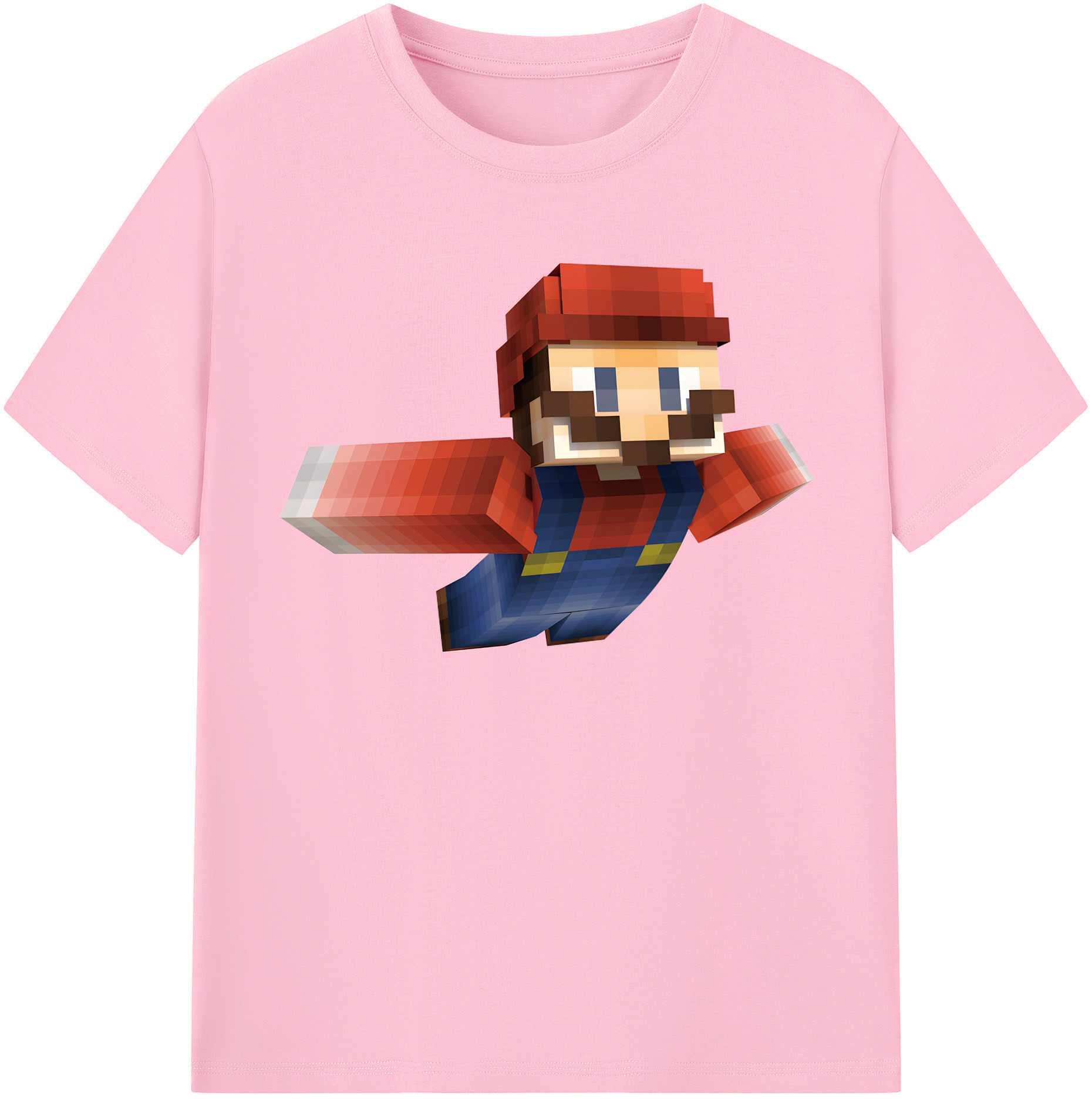 （画像用） マインクラフト ブロックの世界 Minecraft MC Block world 綿100％半袖Tシャツ（フロントプリント）