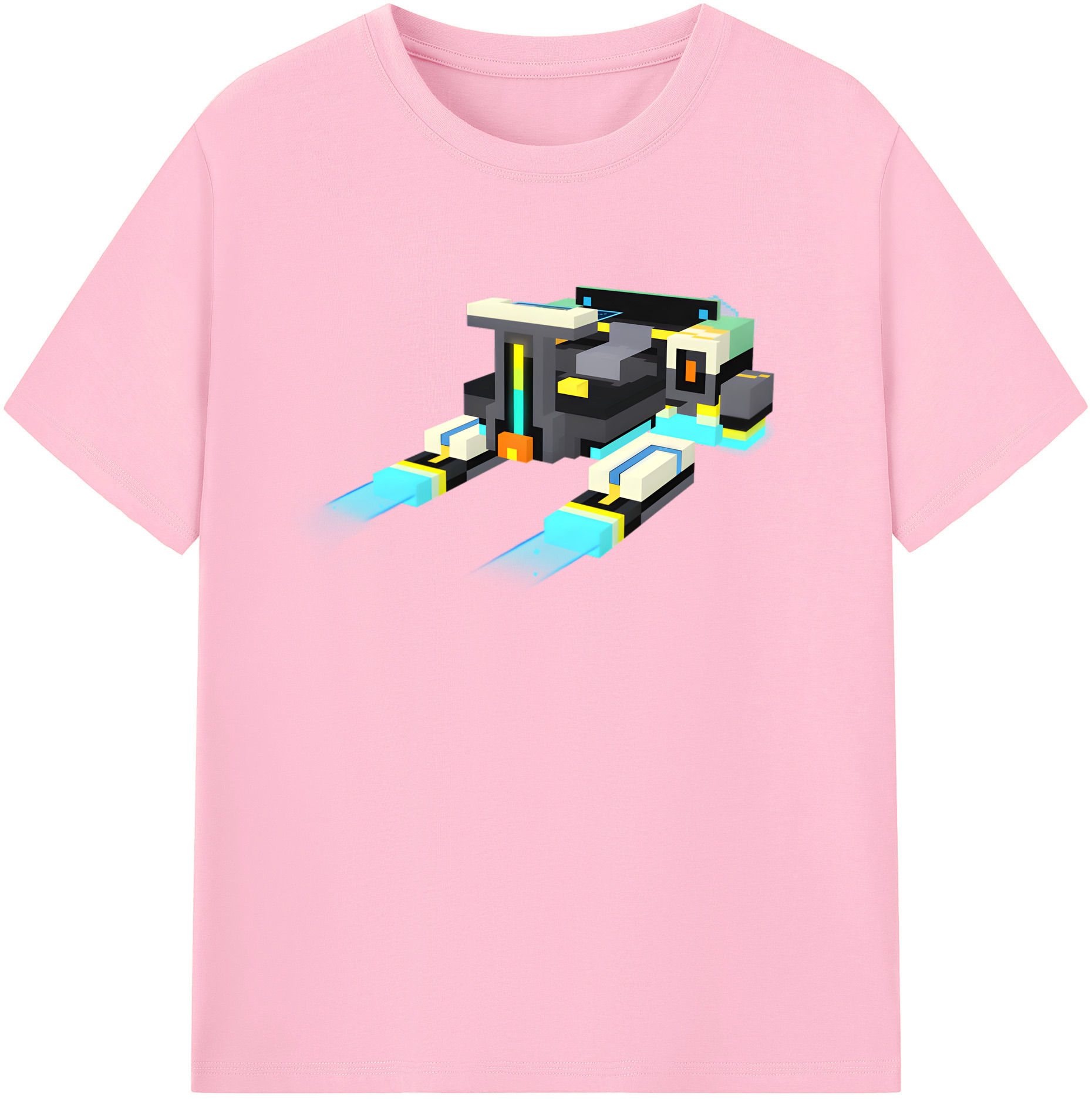 （画像用） マインクラフト ブロックの世界 Minecraft MC Block world 綿100％半袖Tシャツ（フロントプリント）