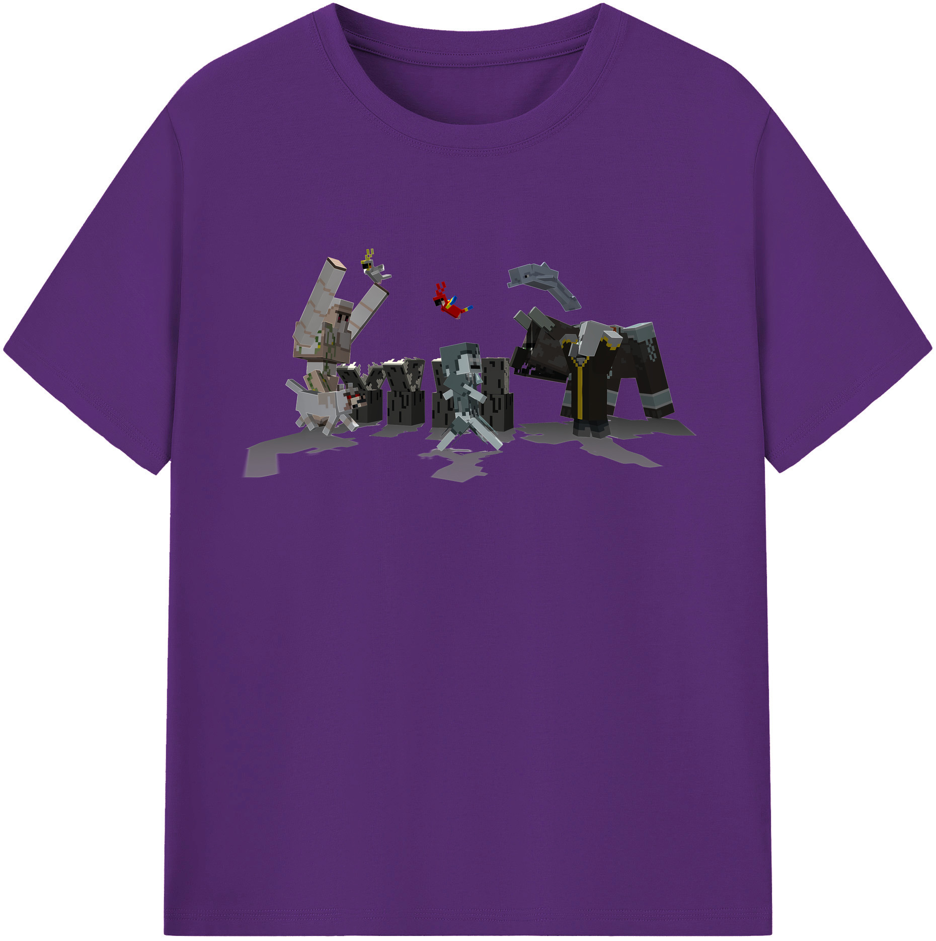 （画像用） マインクラフト ブロックの世界 Minecraft MC Block world 綿100％半袖Tシャツ（フロントプリント）
