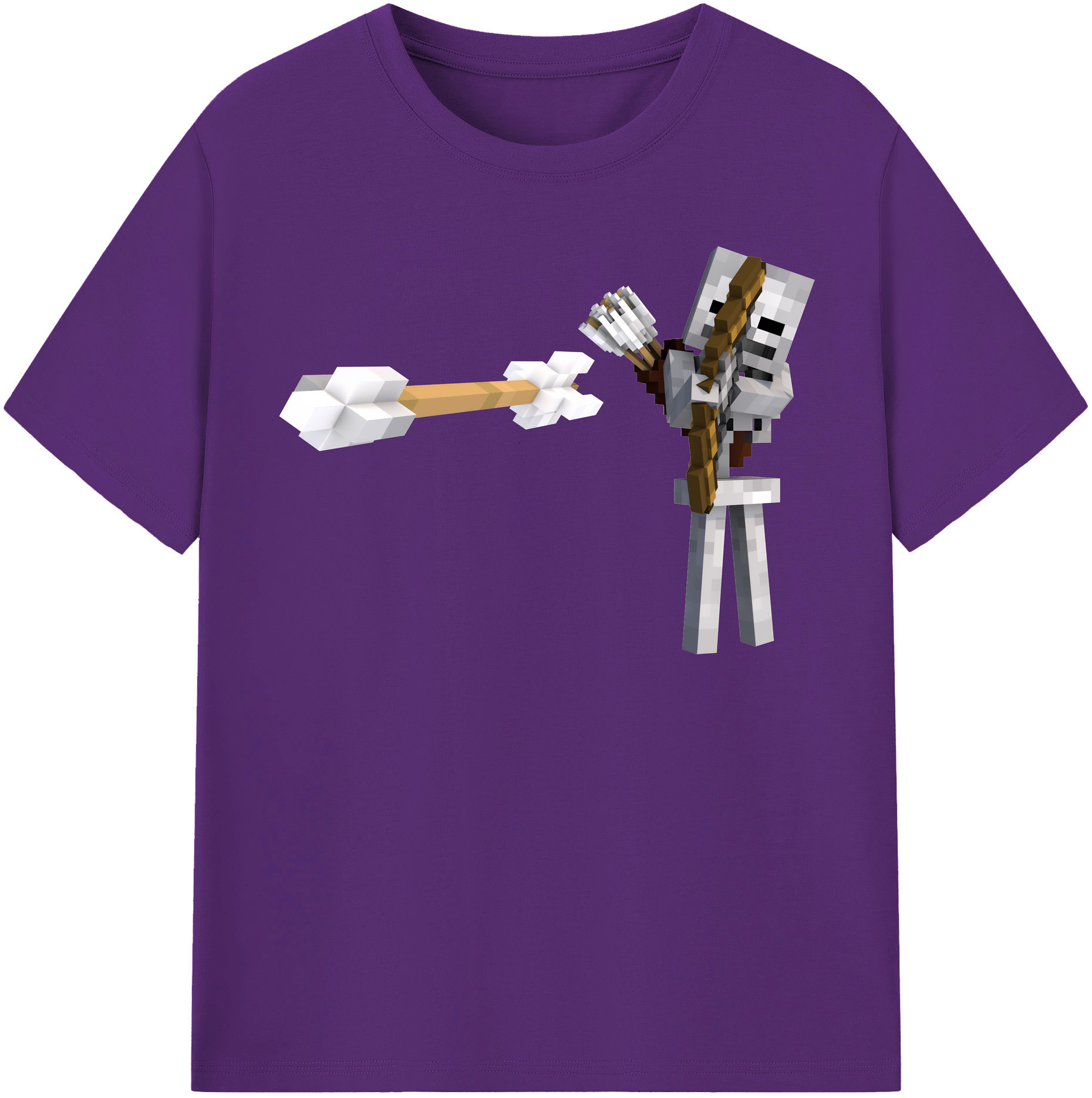 （画像用） マインクラフト ブロックの世界 Minecraft MC Block world 綿100％半袖Tシャツ（フロントプリント）