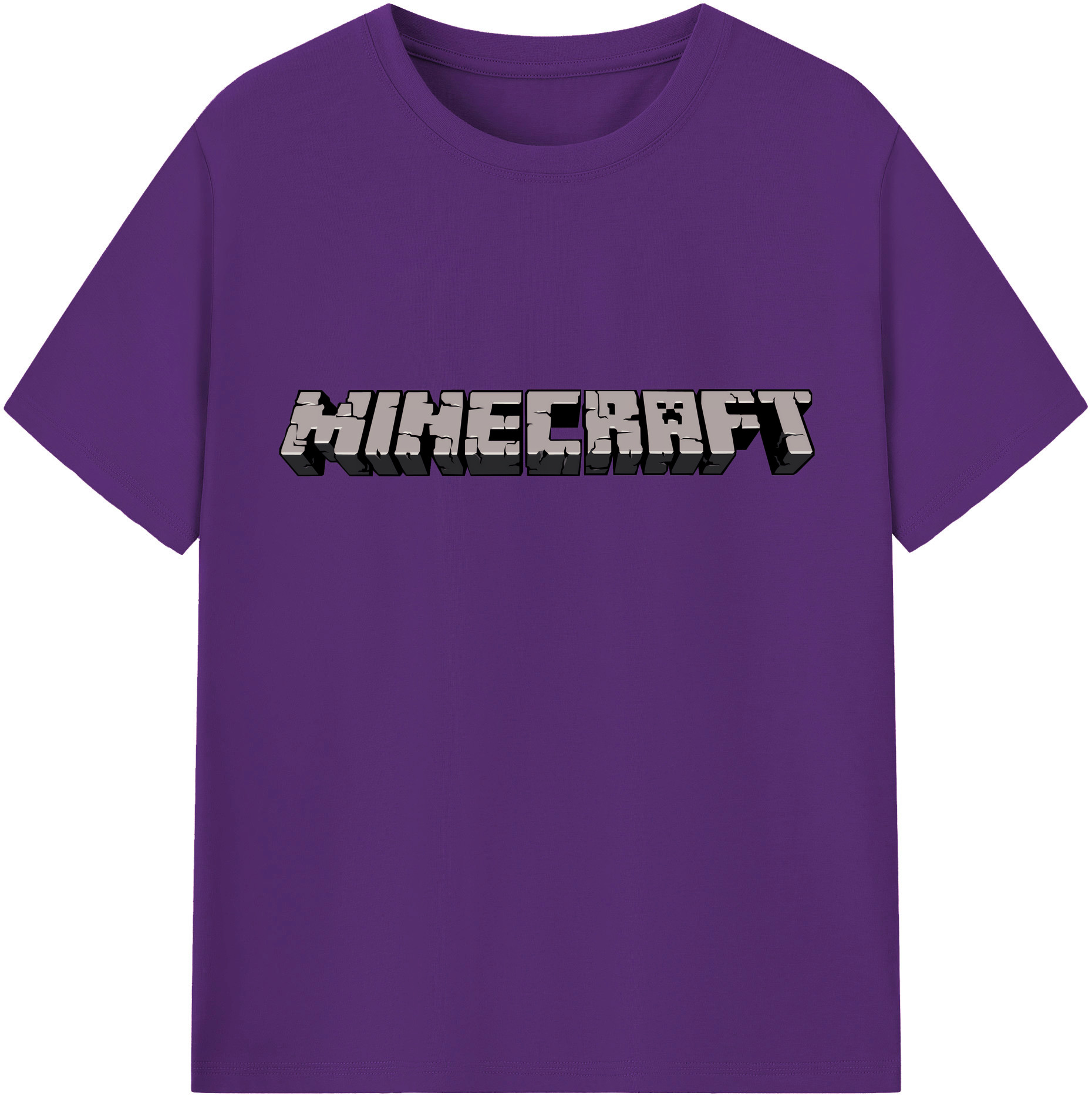 （画像用） マインクラフト ブロックの世界 Minecraft MC Block world 綿100％半袖Tシャツ（フロントプリント）