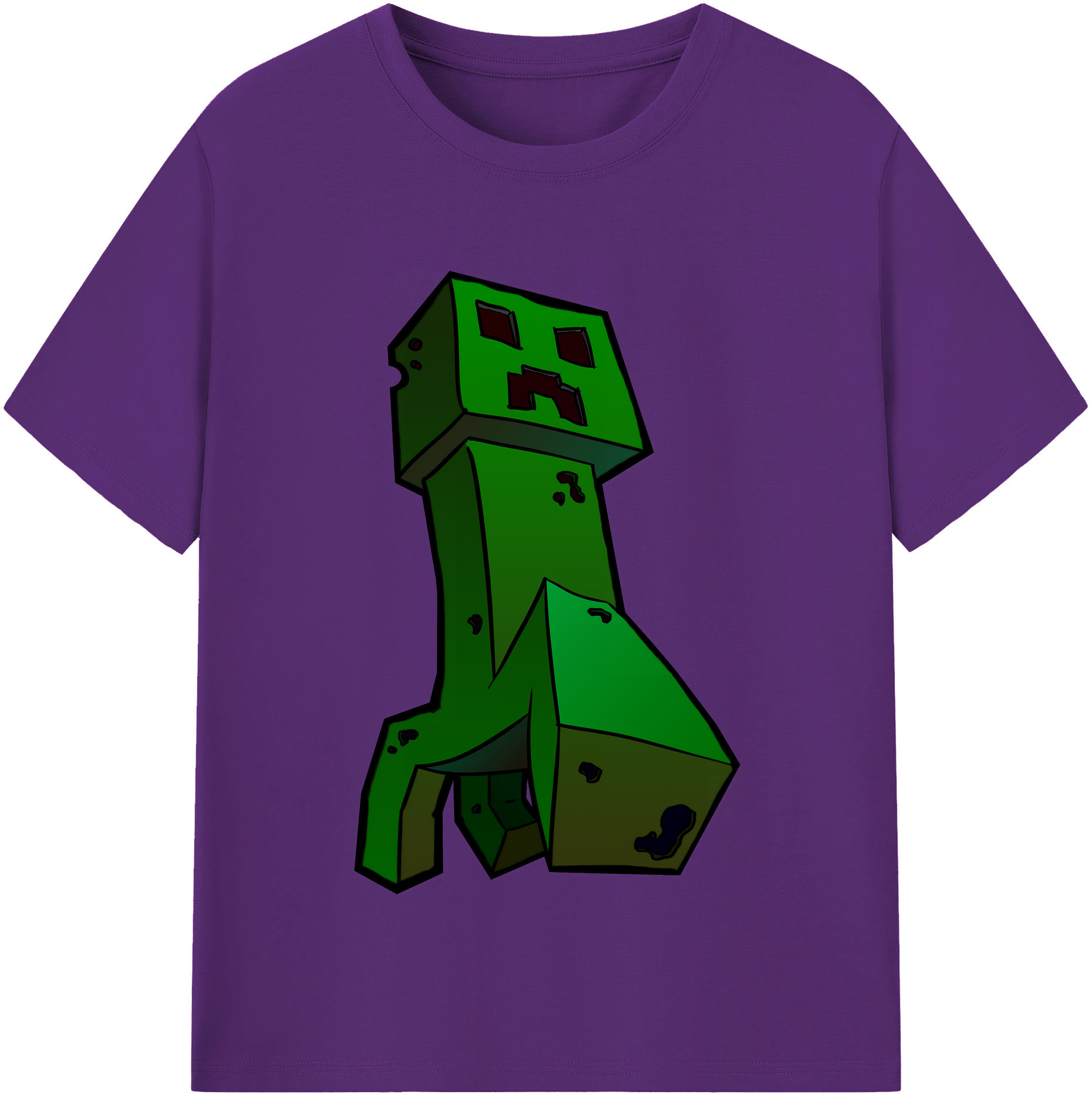 （画像用） マインクラフト ブロックの世界 Minecraft MC Block world 綿100％半袖Tシャツ（フロントプリント）
