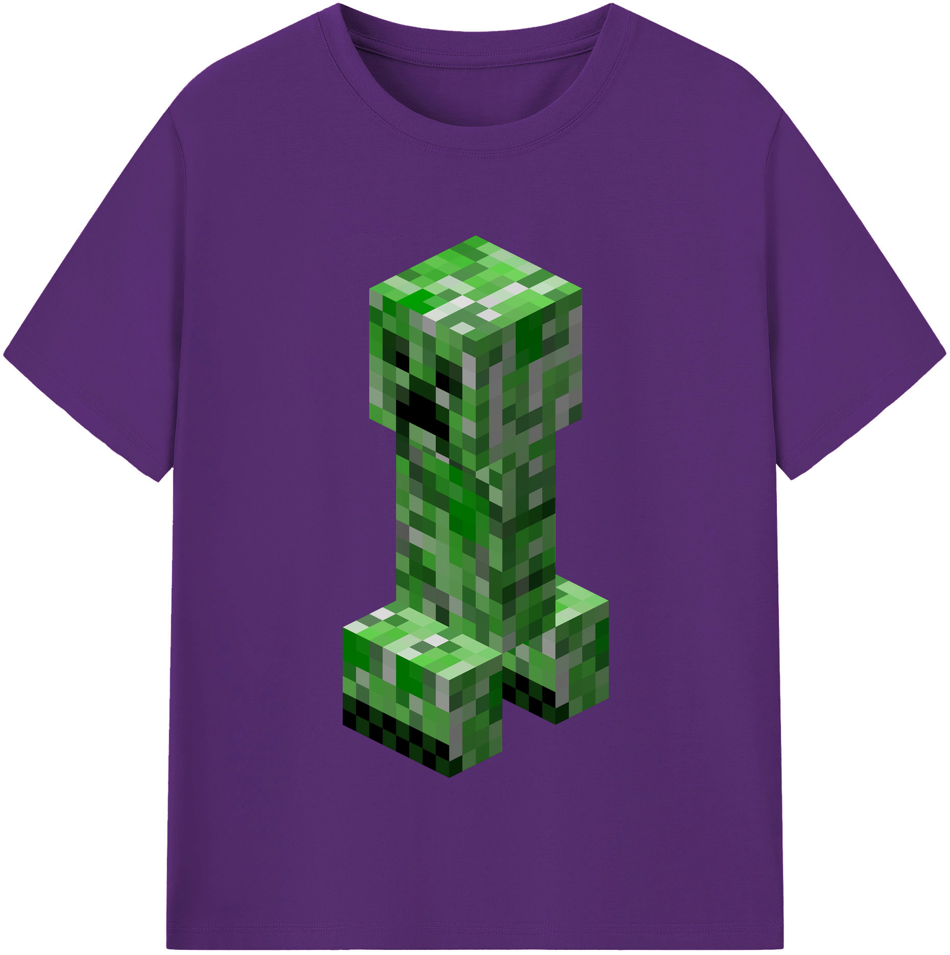 （画像用） マインクラフト ブロックの世界 Minecraft MC Block world 綿100％半袖Tシャツ（フロントプリント）