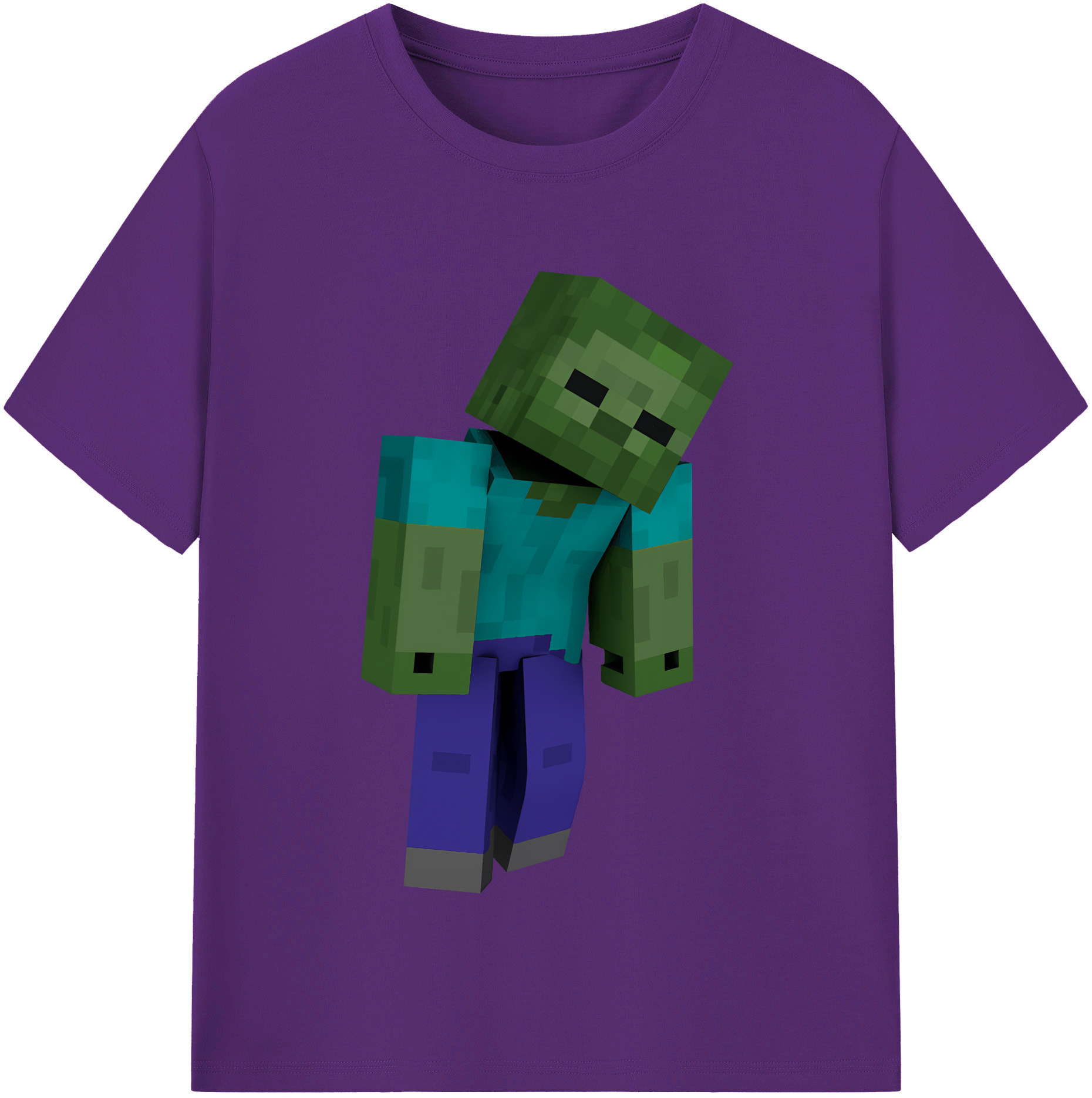 （画像用） マインクラフト ブロックの世界 Minecraft MC Block world 綿100％半袖Tシャツ（フロントプリント）
