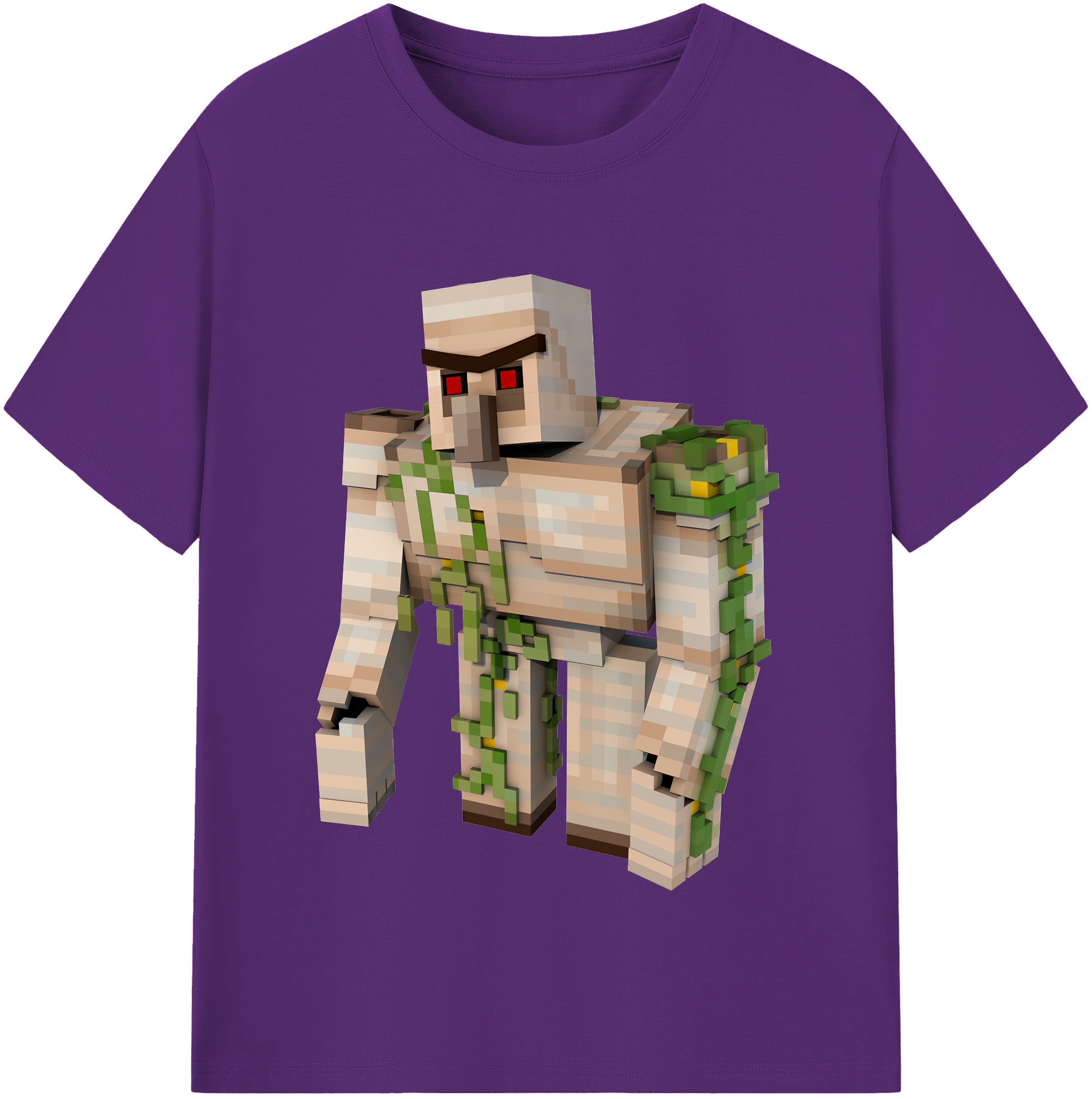 （画像用） マインクラフト ブロックの世界 Minecraft MC Block world 綿100％半袖Tシャツ（フロントプリント）