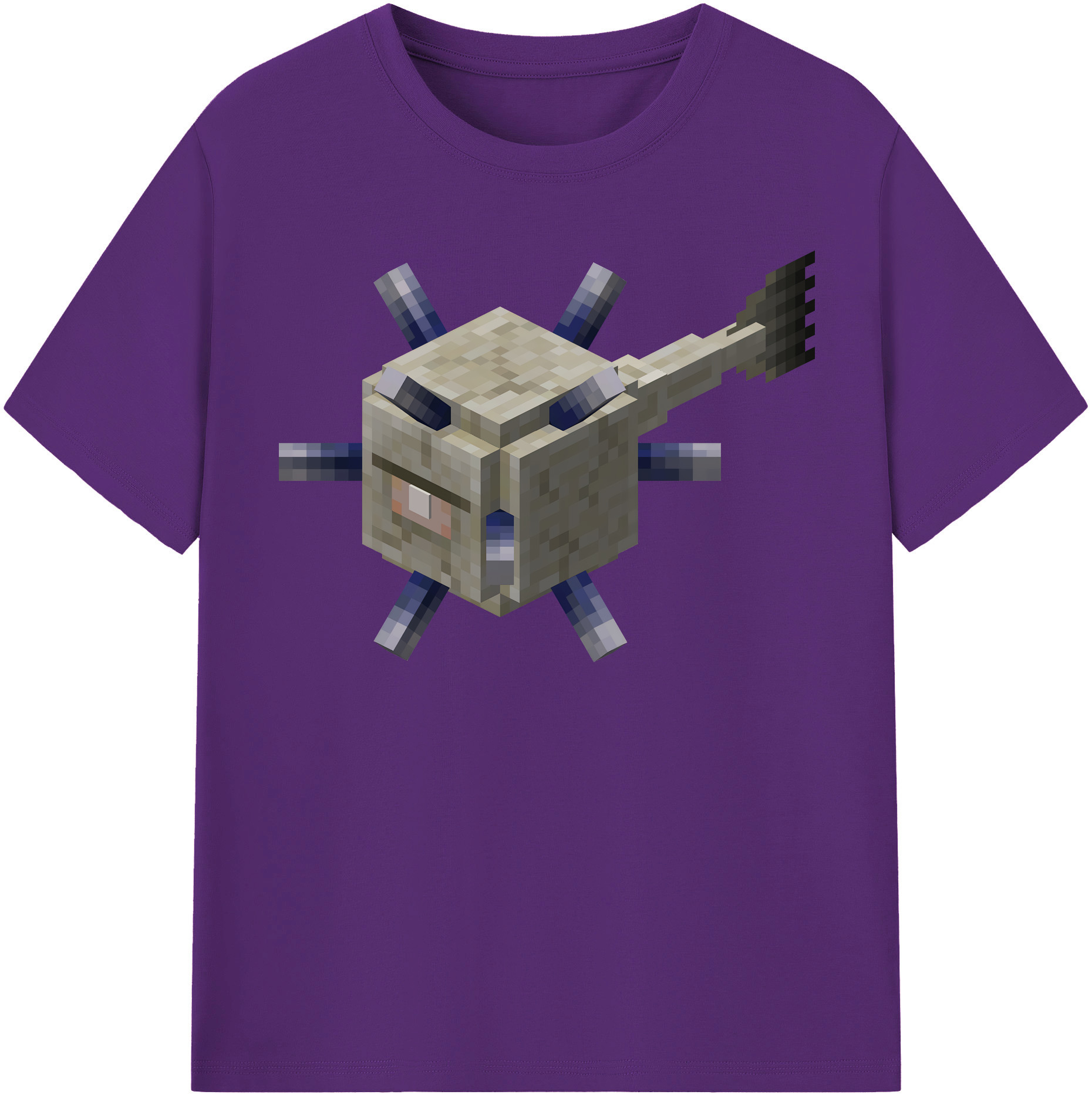 （画像用） マインクラフト ブロックの世界 Minecraft MC Block world 綿100％半袖Tシャツ（フロントプリント）