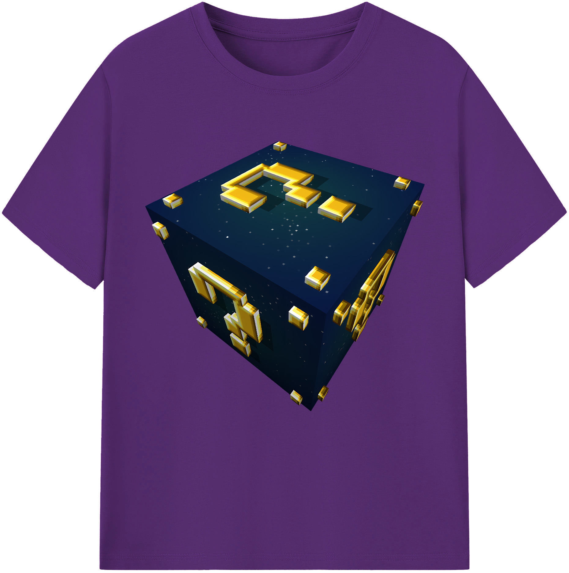 （画像用） マインクラフト ブロックの世界 Minecraft MC Block world 綿100％半袖Tシャツ（フロントプリント）