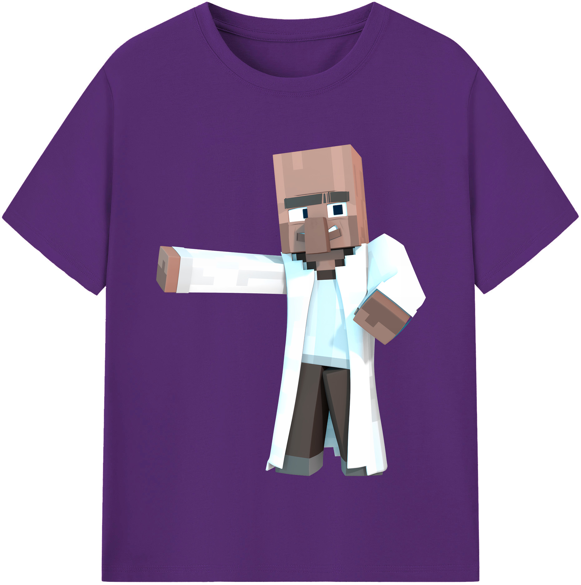（画像用） マインクラフト ブロックの世界 Minecraft MC Block world 綿100％半袖Tシャツ（フロントプリント）